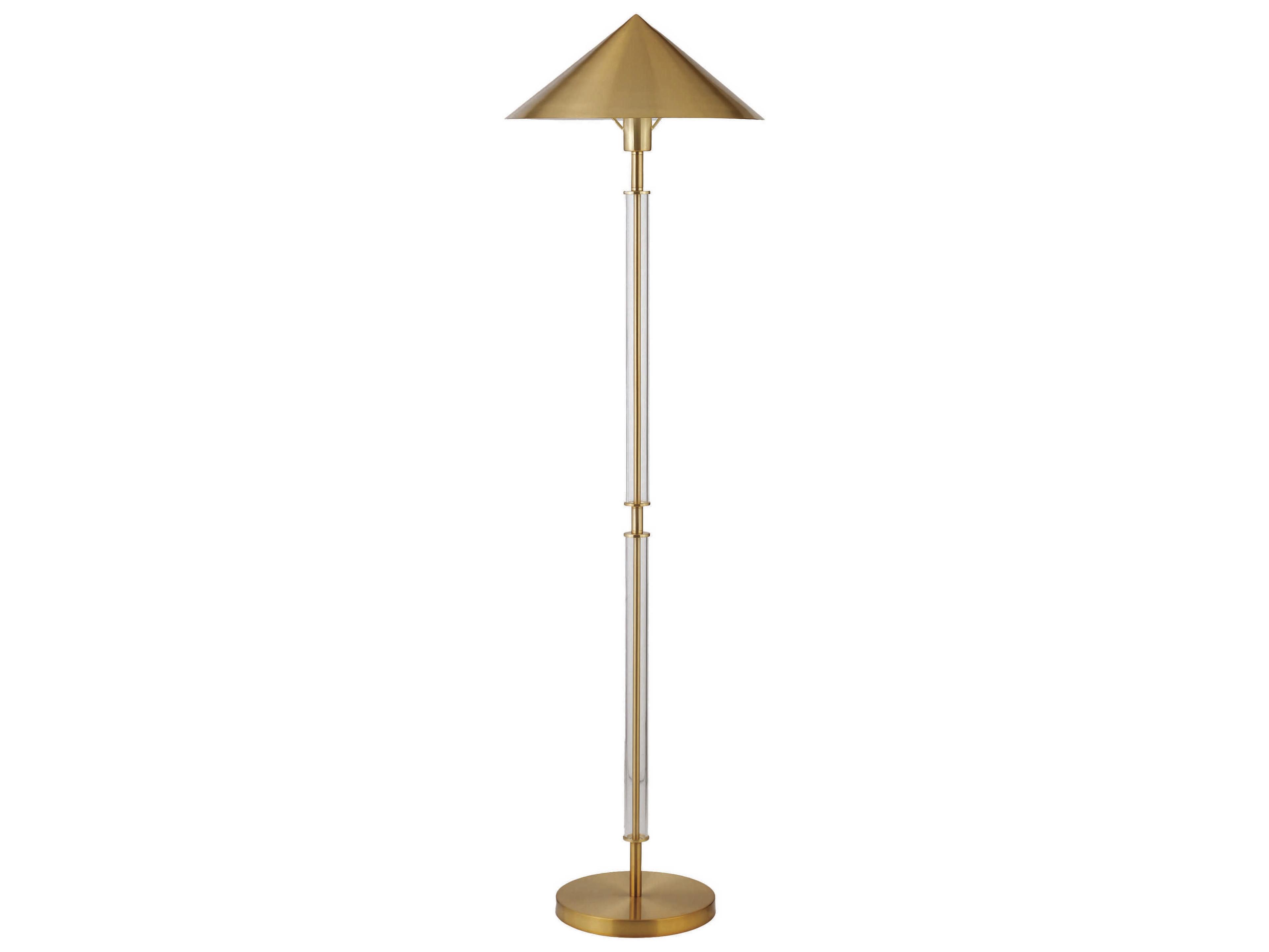 Worlds Away Brushed Brass Floor Lamp
