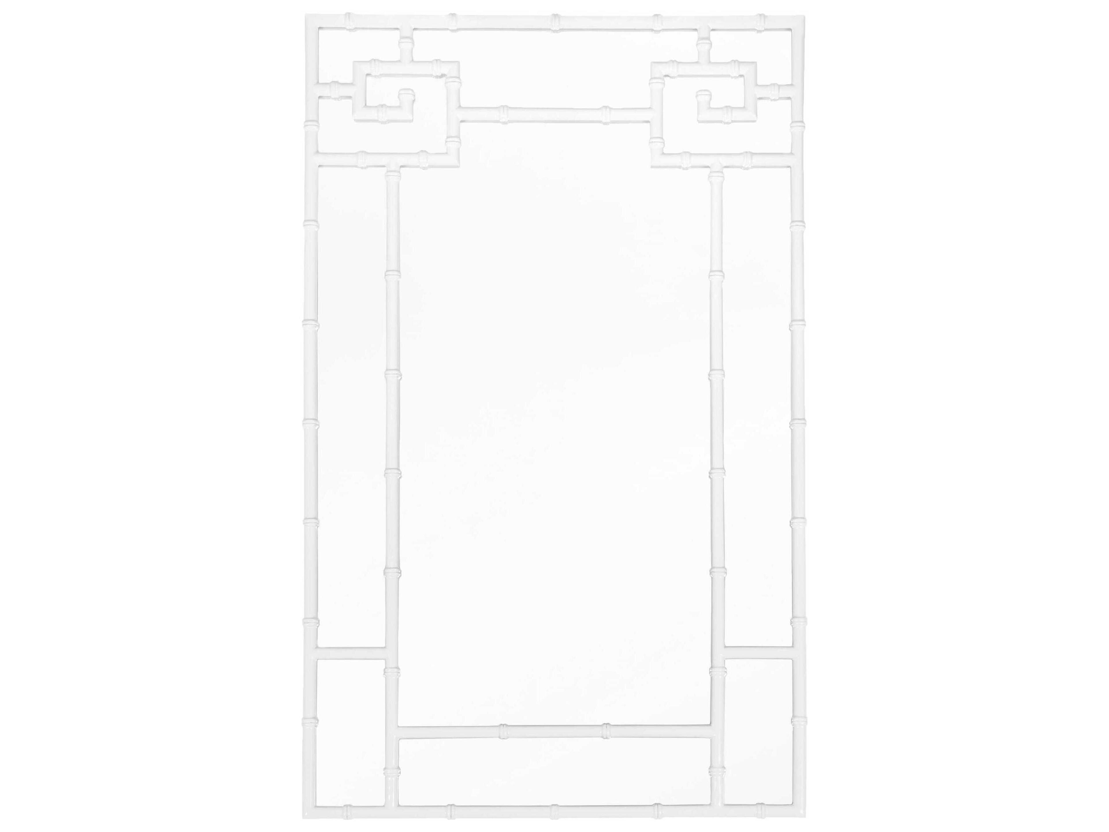 Worlds Away White Lacquer Rectangular Wall Mirror