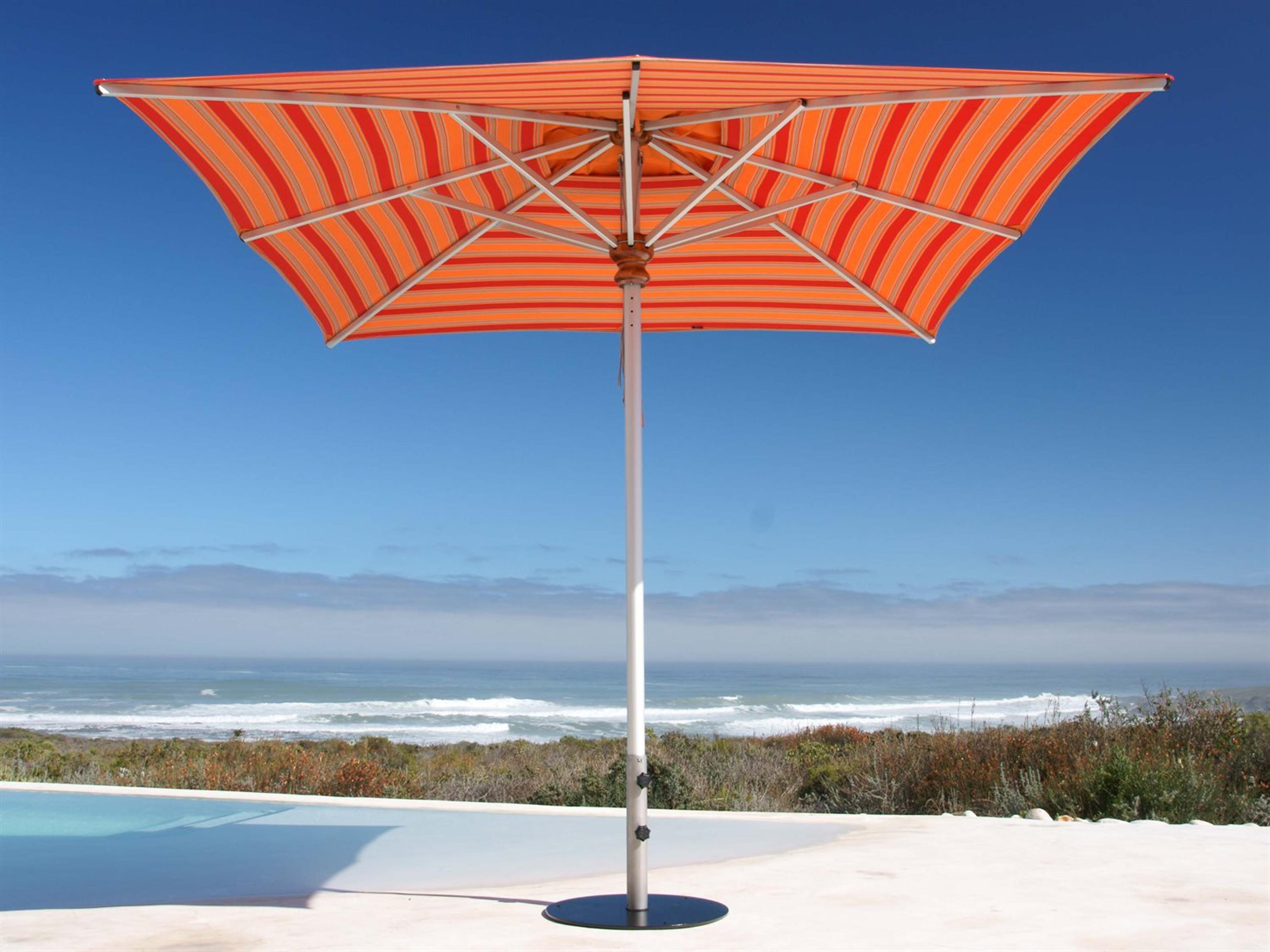 Woodline Shade Solutions Bravura Aluminum 11.5 Foot Square Pulley Lift Outdoor Umbrella