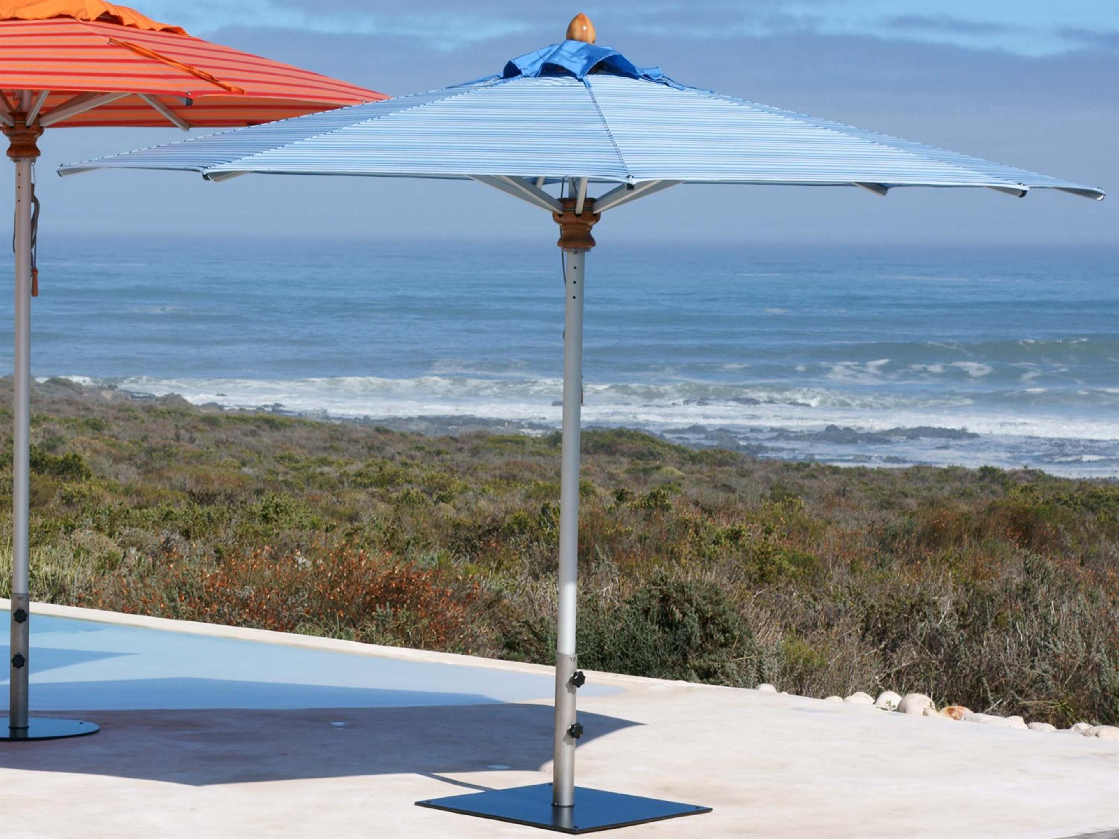 Woodline Shade Solutions Bravura Aluminum 13 Foot Octagon Pulley Lift Outdoor Patio Umbrella