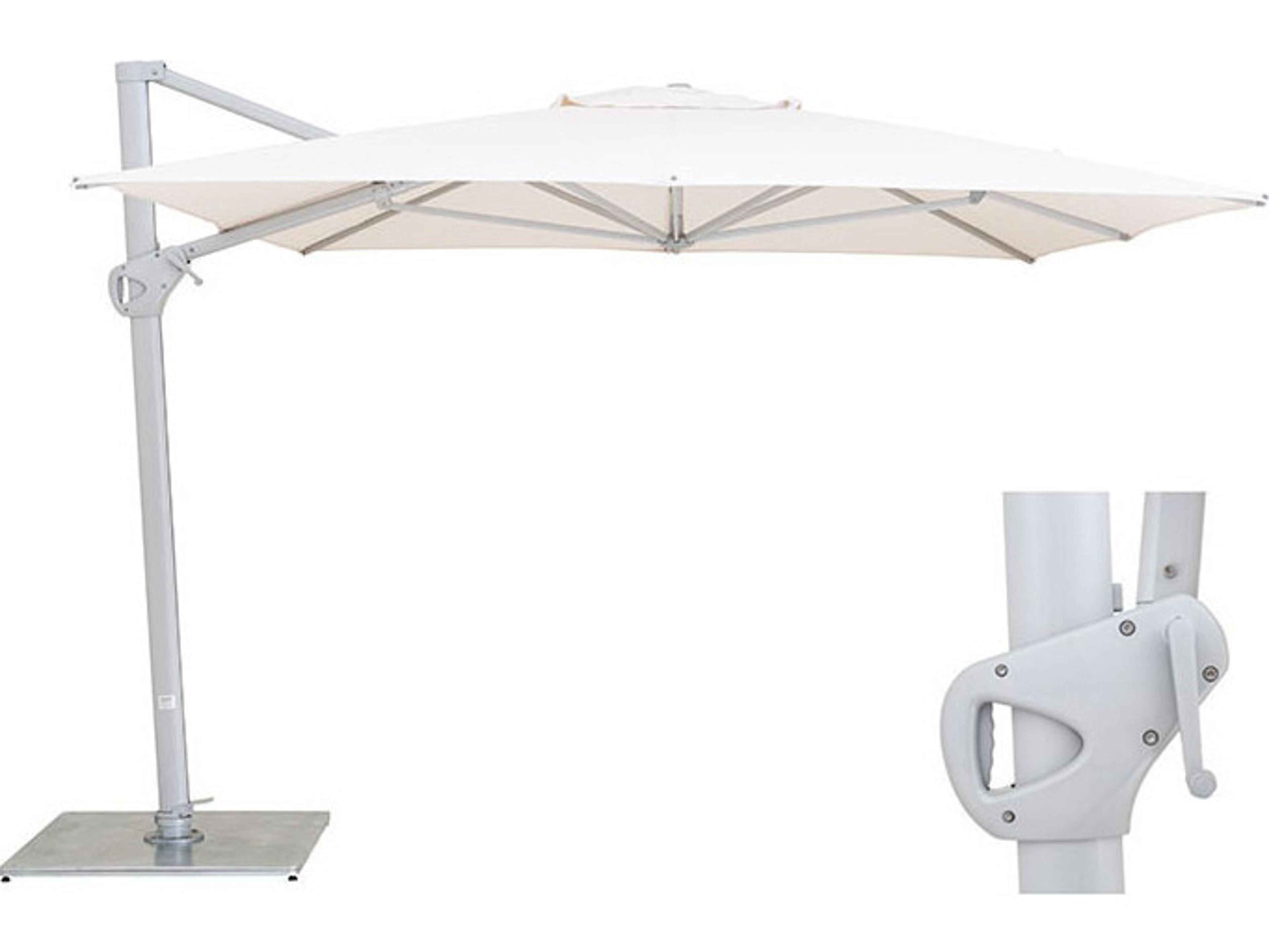 Woodline Shade Solutions Pavone 10 x 13 Foot Rectangular Outdoor Umbrella with Grip Handle