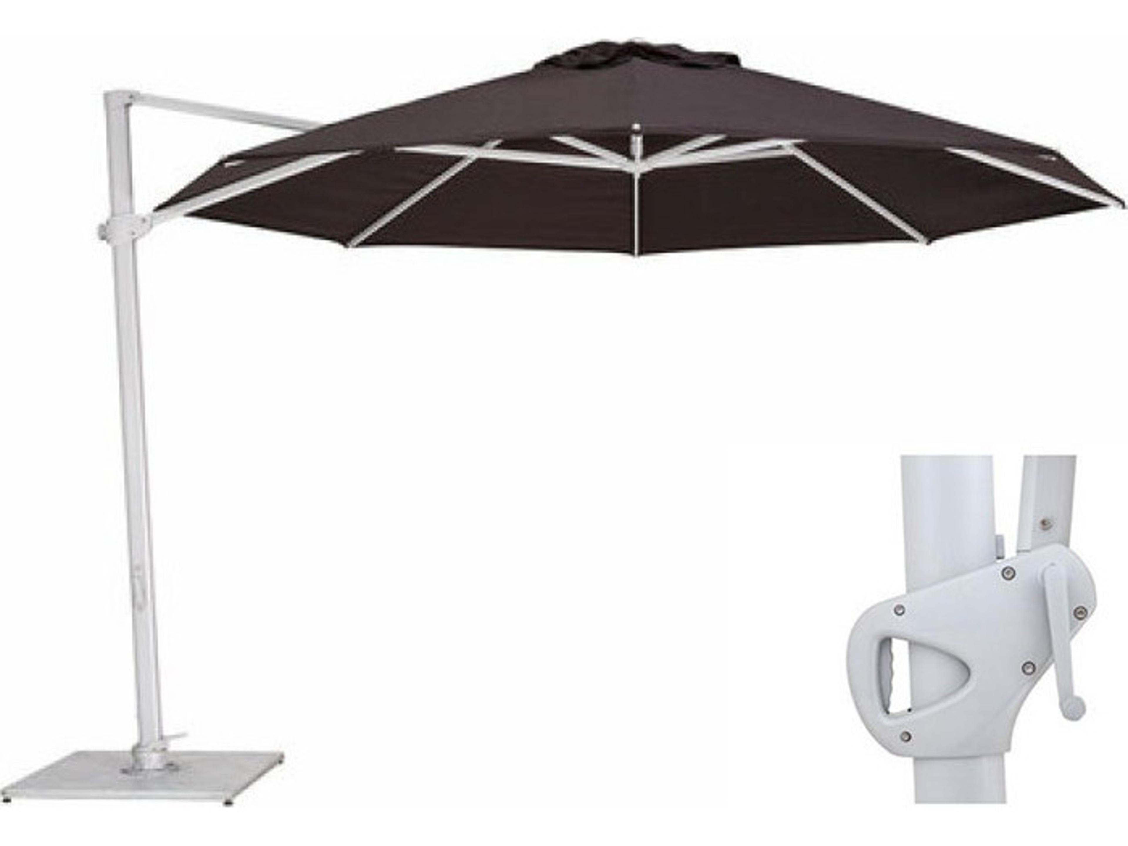 Woodline Shade Solutions Pavone 11.5 Foot Round Outdoor Patio Umbrella with Grip Handle