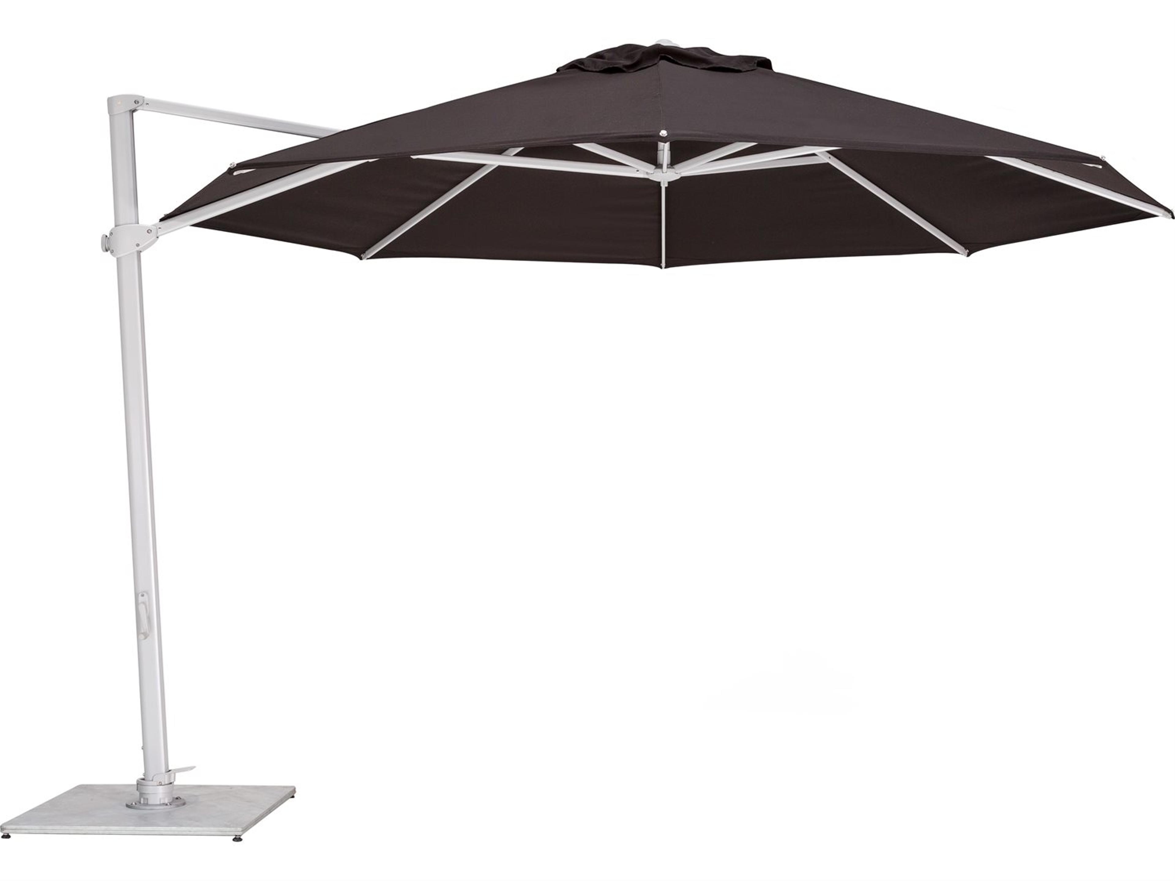 Woodline Shade Solutions Pavone Aluminum Cantilever 11.5 Foot Octagon Crank Lift Patio Umbrella