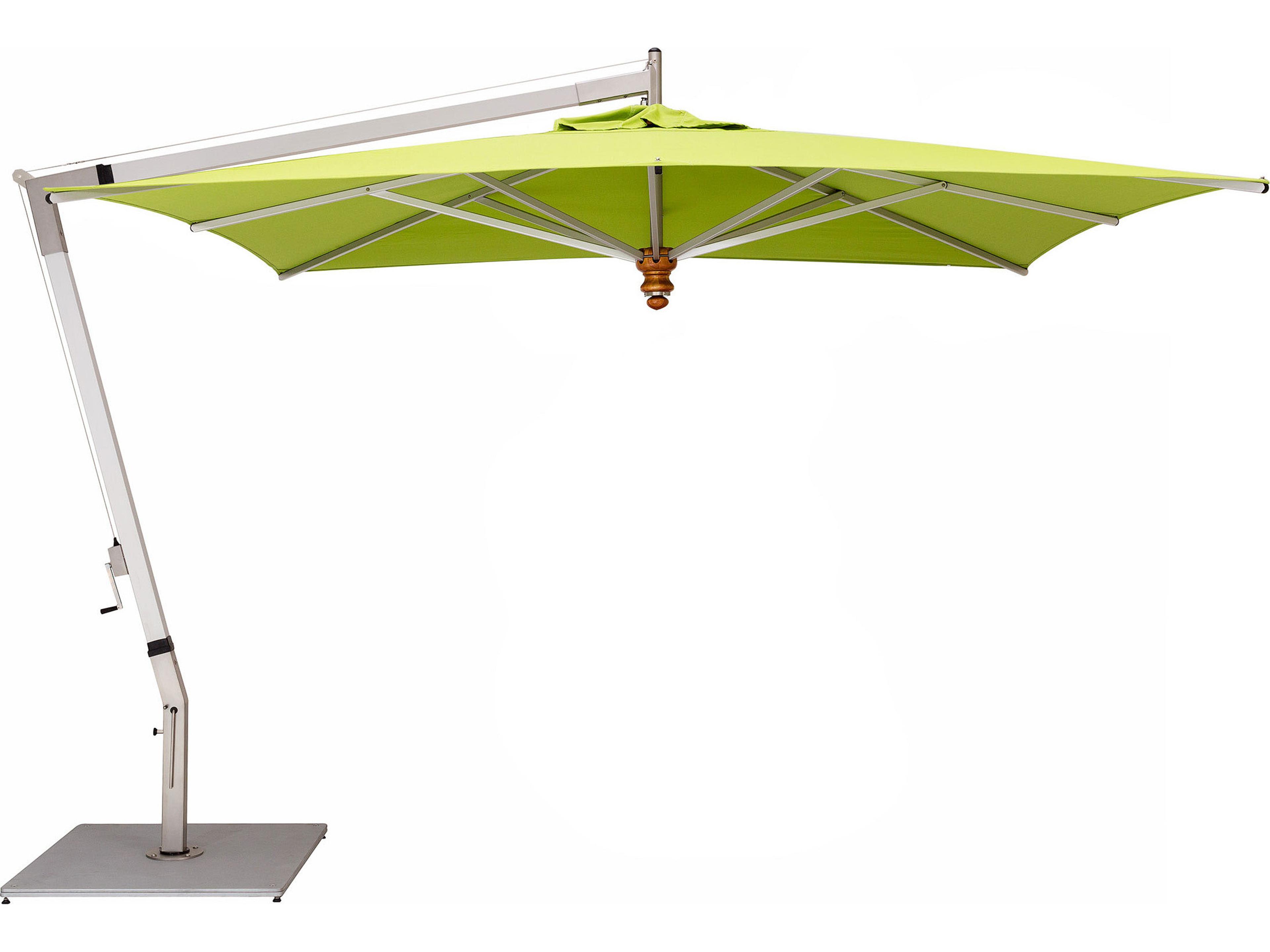 Woodline Shade Solutions Pendulum Aluminum Cantilever 13 x 9.8 Foot Rectangular Crank Lift Outdoor Umbrella