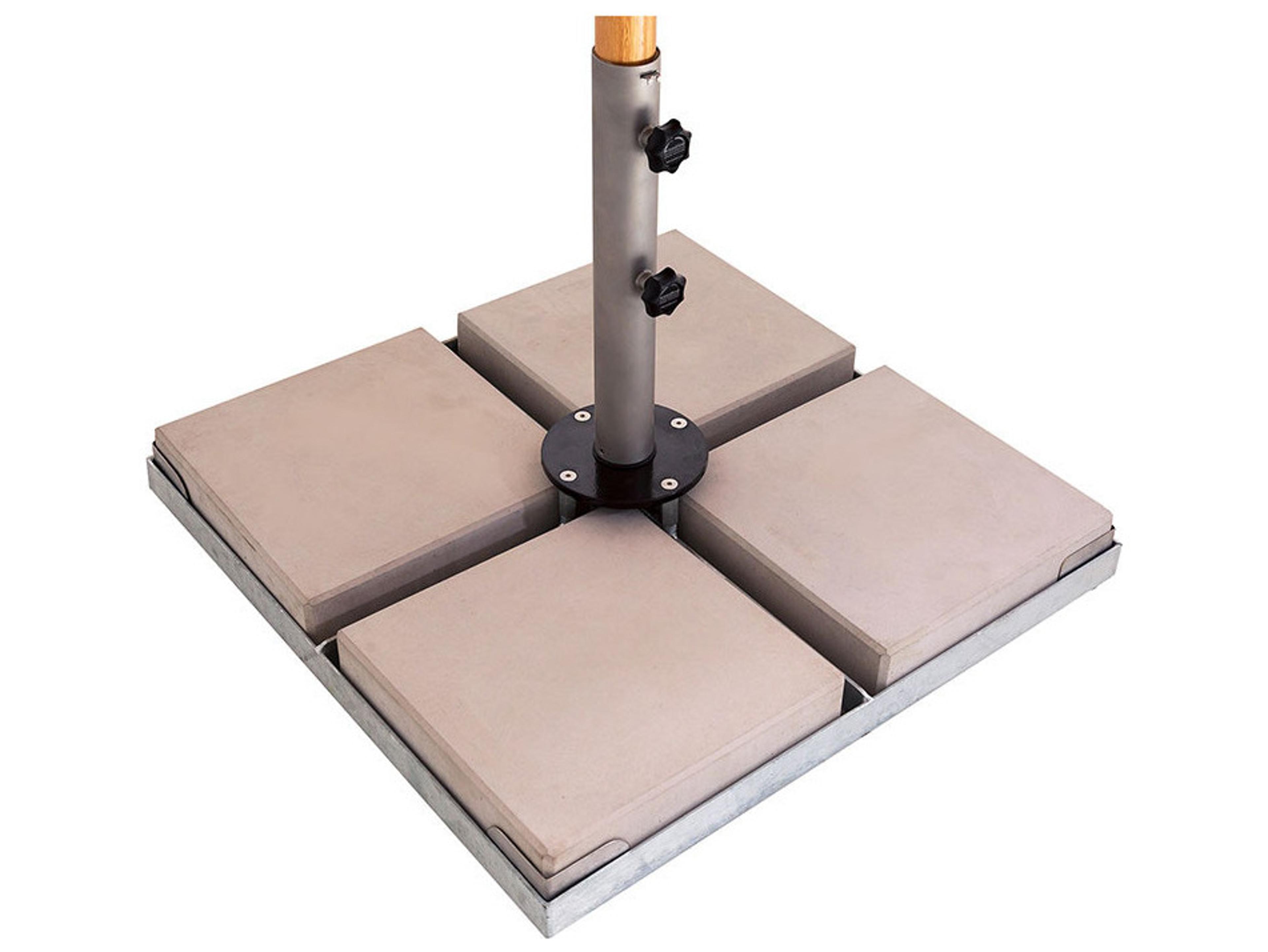 Woodline Shade Solutions 700 Square Metal Base with wheels + 70mm (2 3/4'') Stainless Steel tube