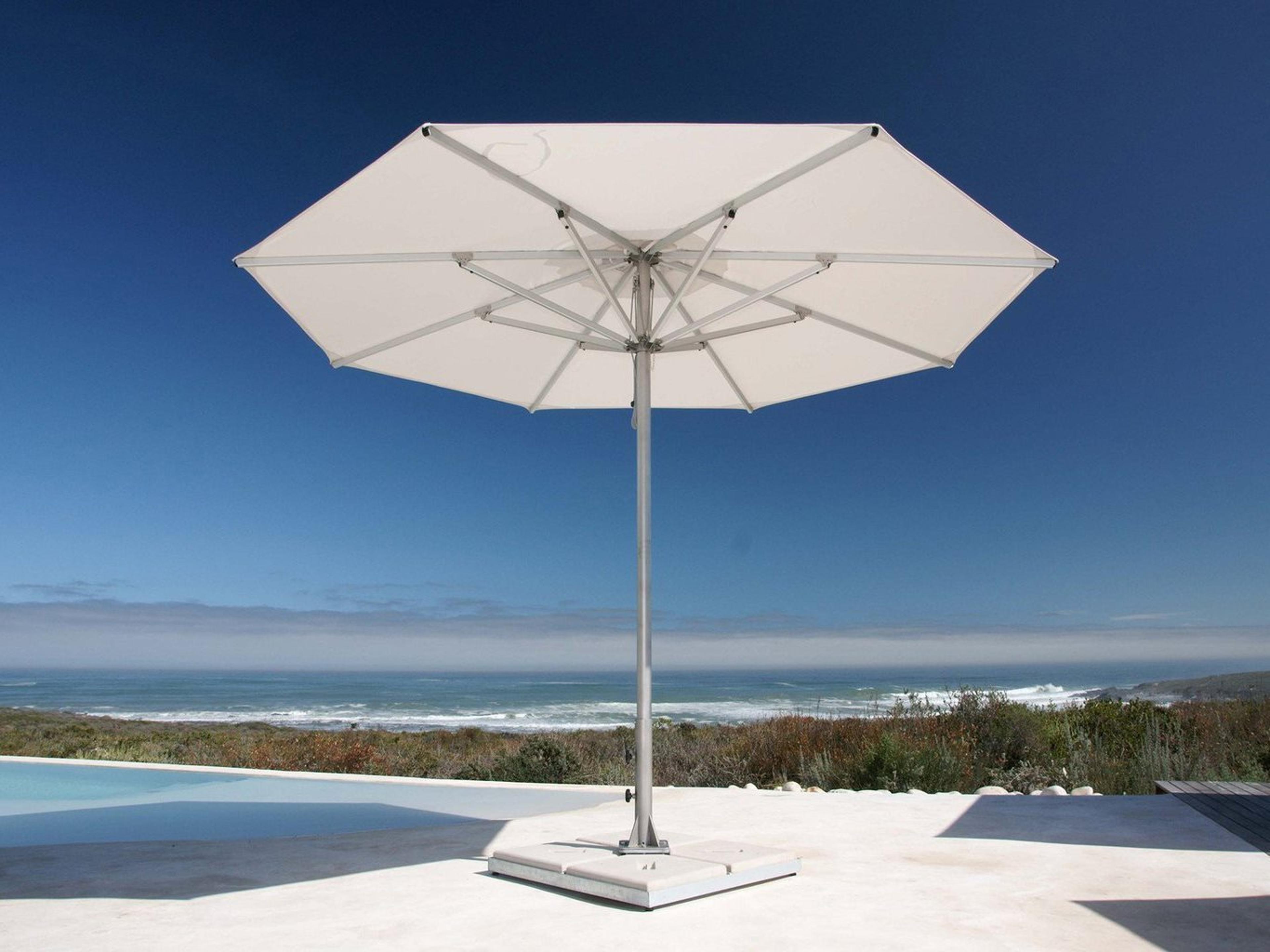 Woodline Shade Solutions Storm Aluminum 11.5 Foot Octagon Pulley Lift Patio Umbrella