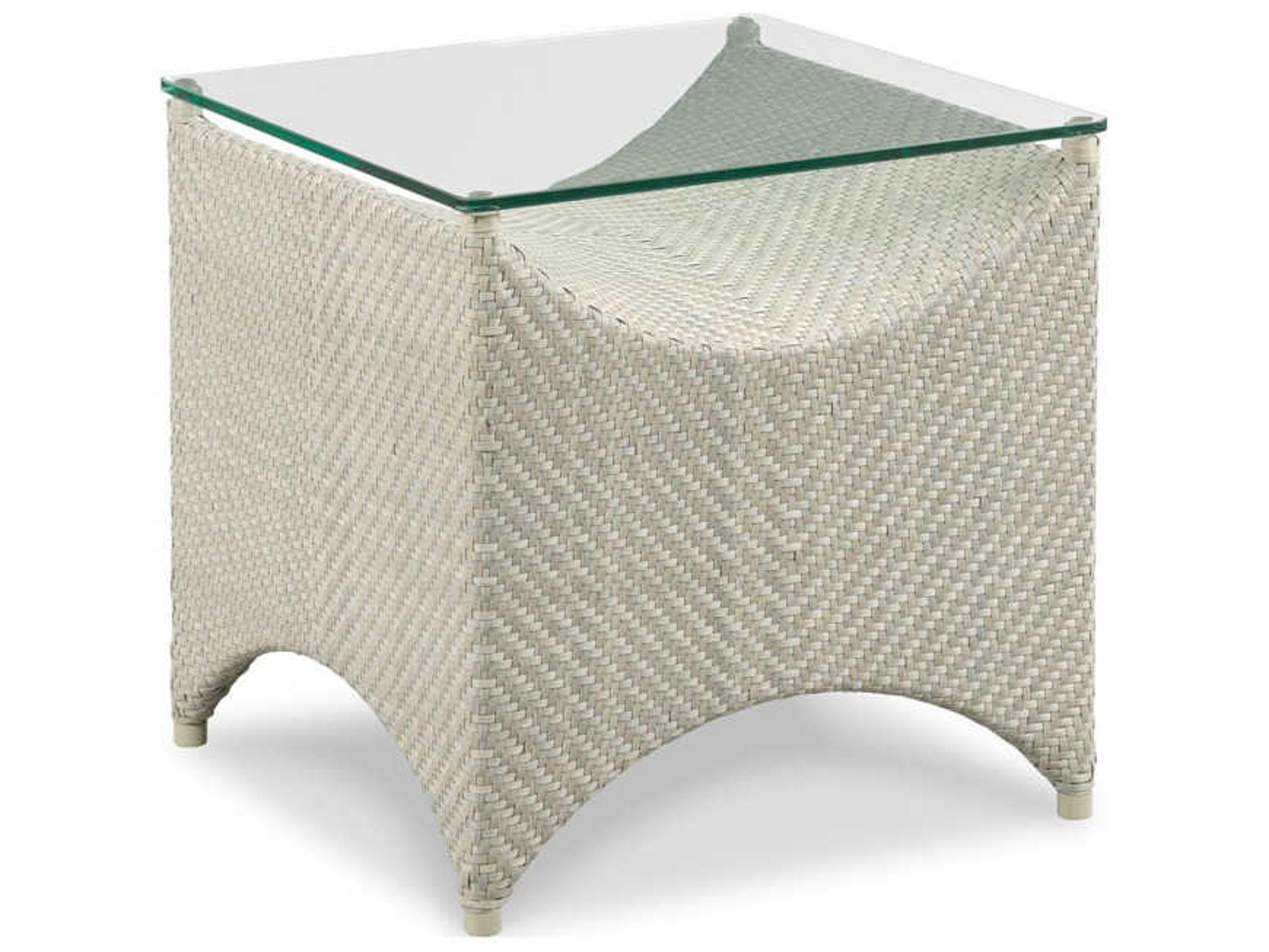 Woodbridge Outdoor Saint Lucia Floral Gray Wicker Square End Table