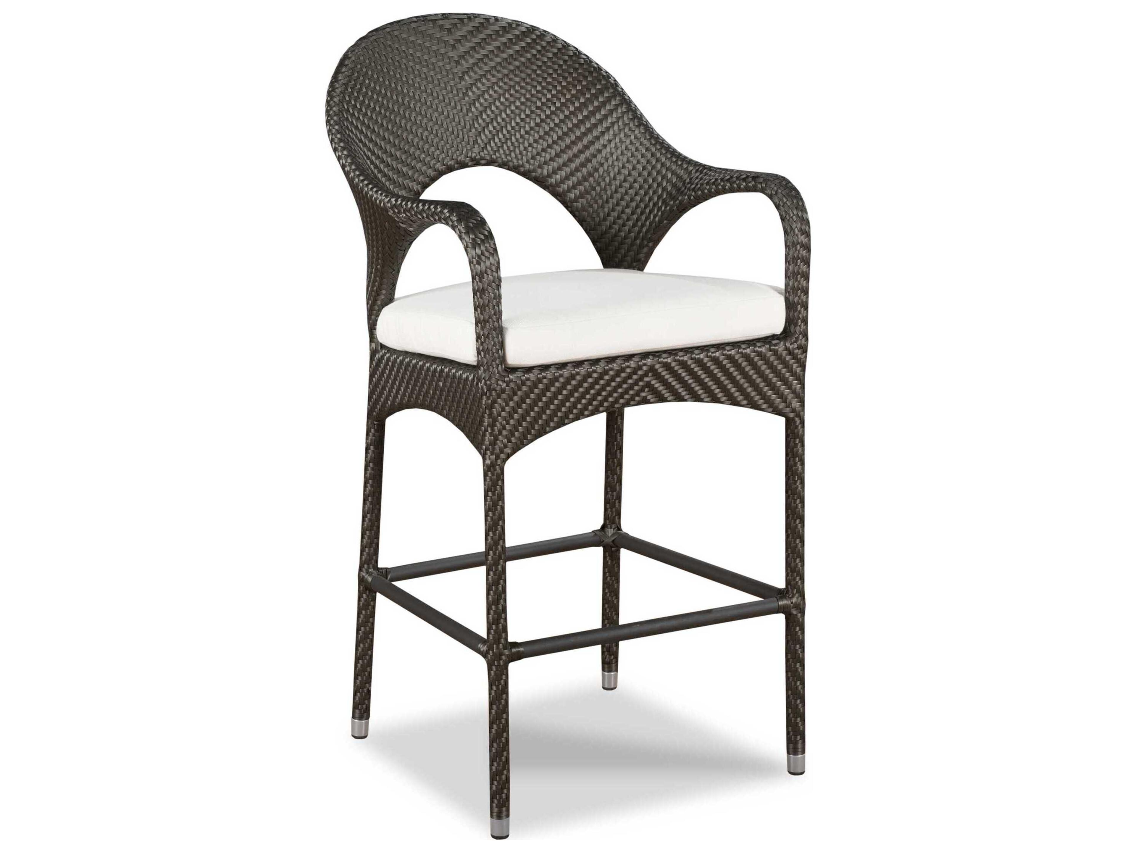 Woodbridge Outdoor Saint Lucia Espressop Aluminum Wicker Cushion Bar Stool