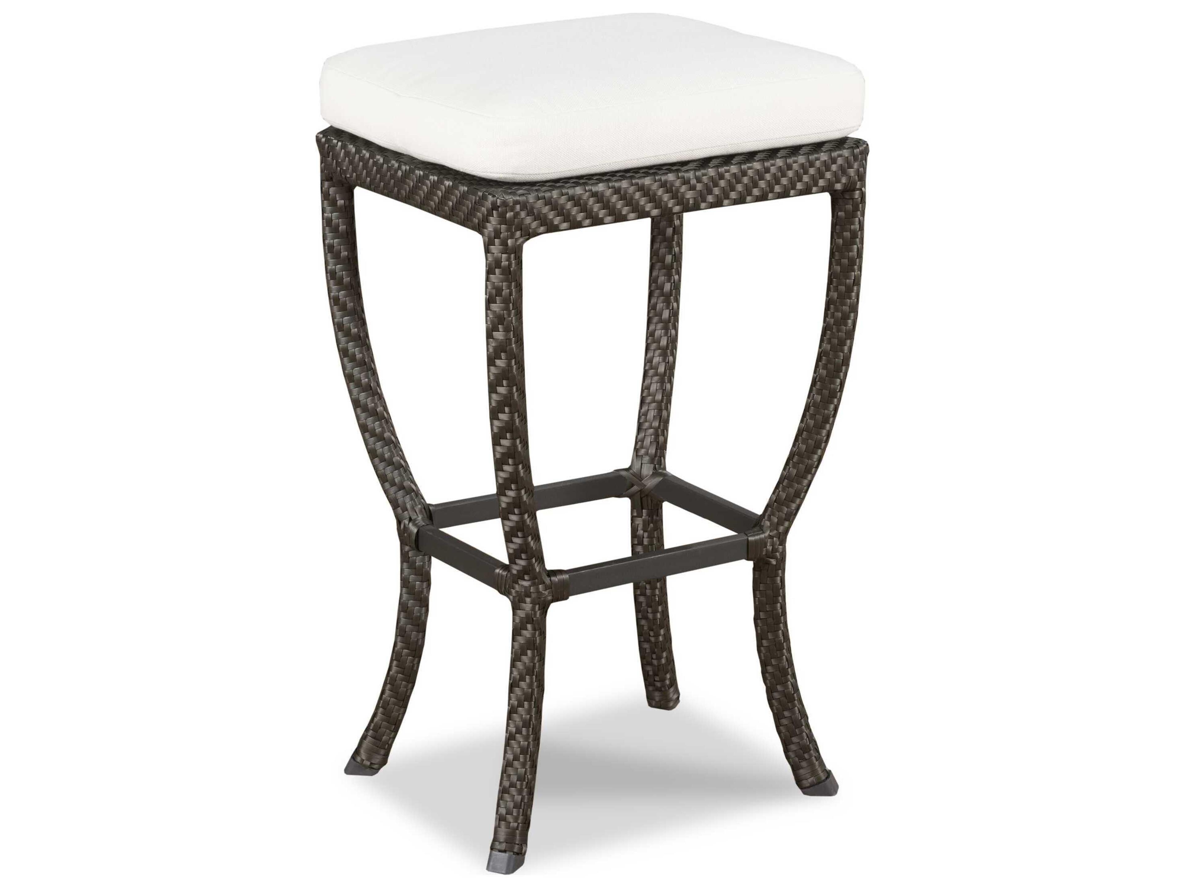 Woodbridge Outdoor Woven Espressop Aluminum Wicker Cushion Bar Stool