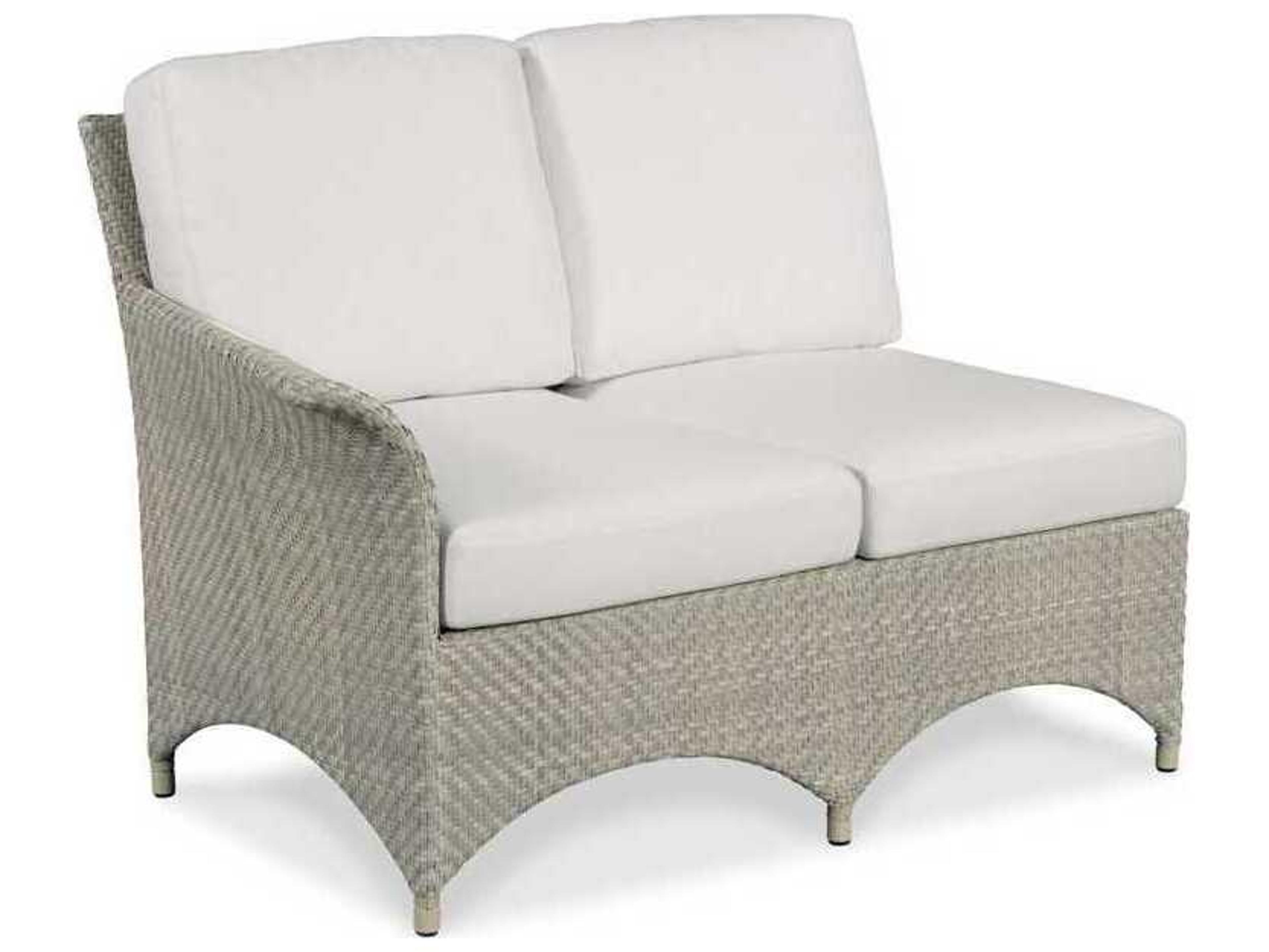 Saint Lucia Floral Gray Aluminum Wicker Cushion Loveseat