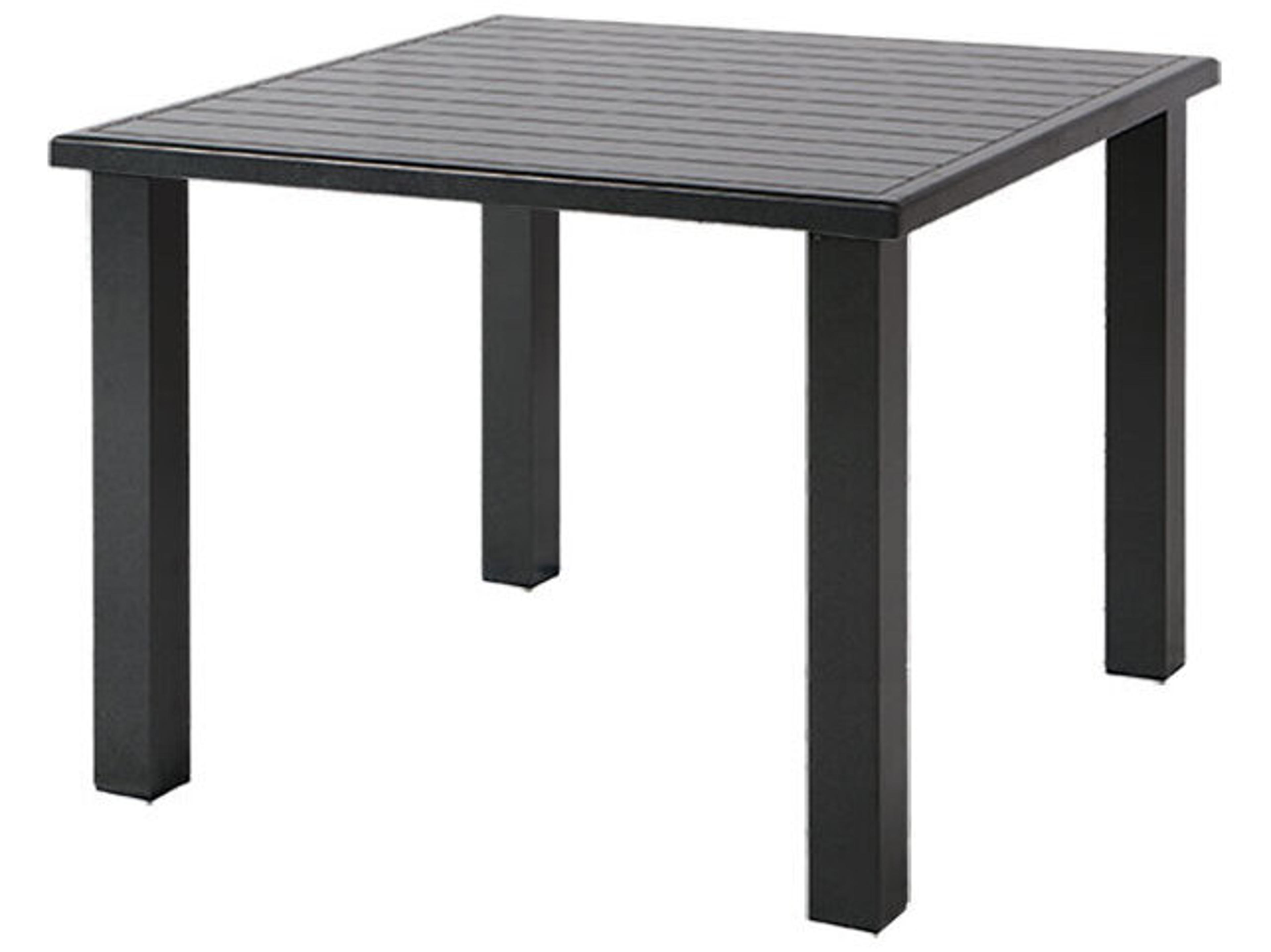 Windward Design Group Apollo Aluminum Square Outdoor Patio Counter Table with Umbrella Hole
