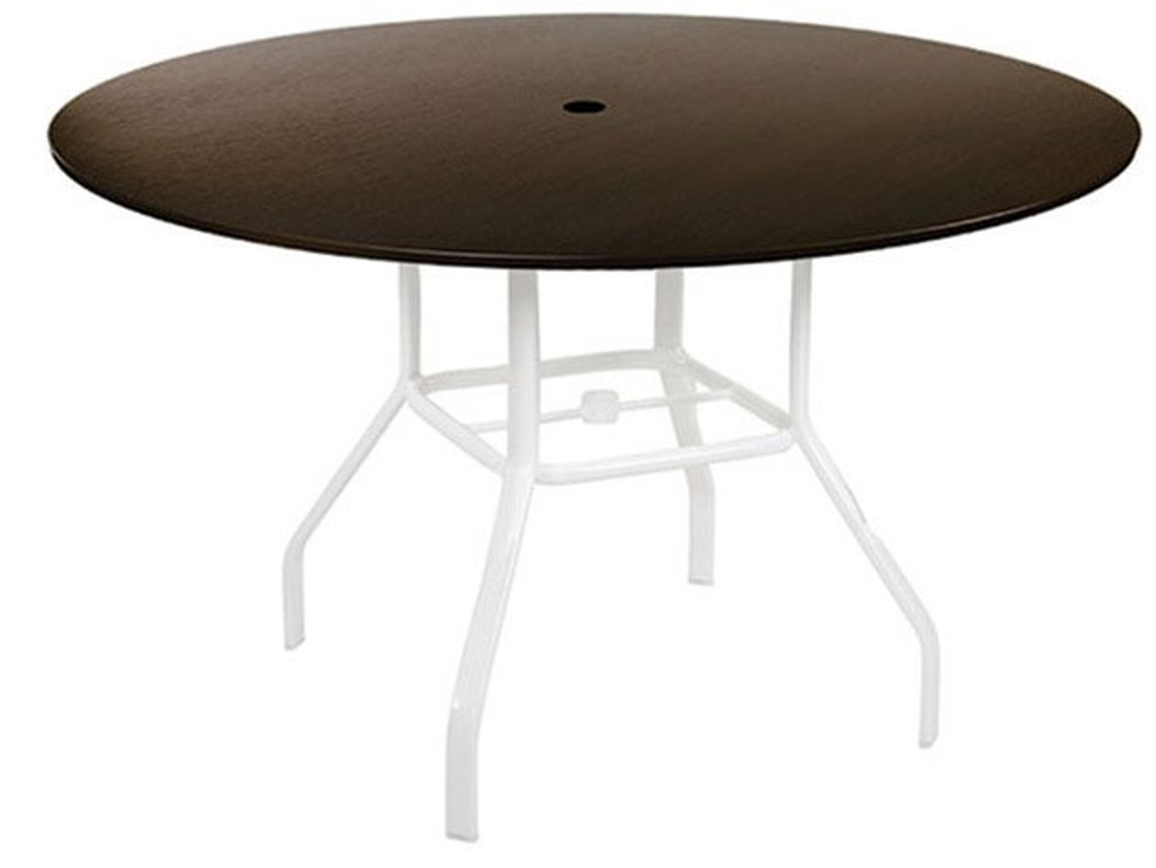 Windward Design Group Raleigh MGP Aluminum Round Outdoor Dining Table with Umbrella Hole