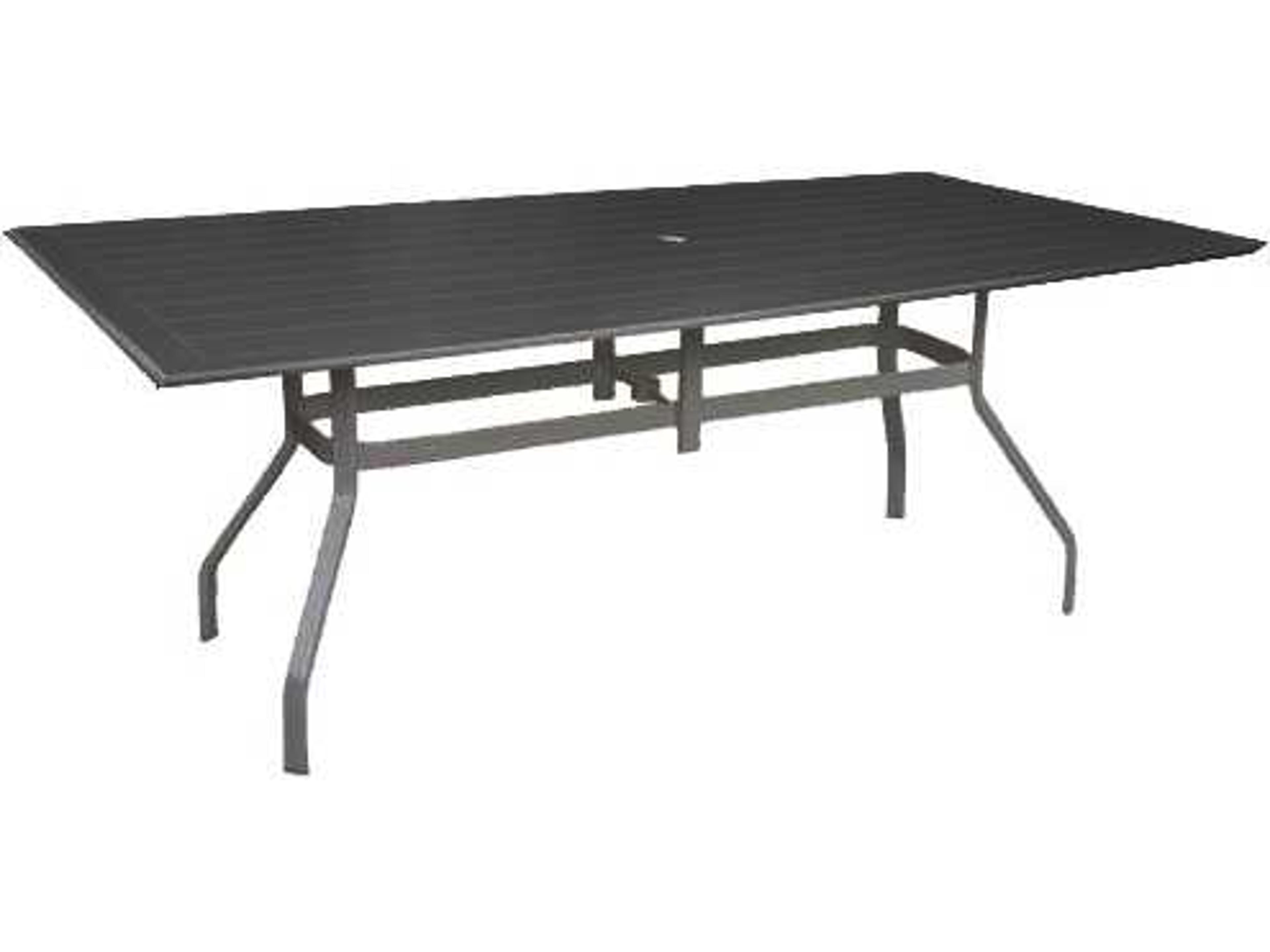 Windward Design Group Newport MGP Rectangular Outdoor Patio Dining Table with Umbrella Hole