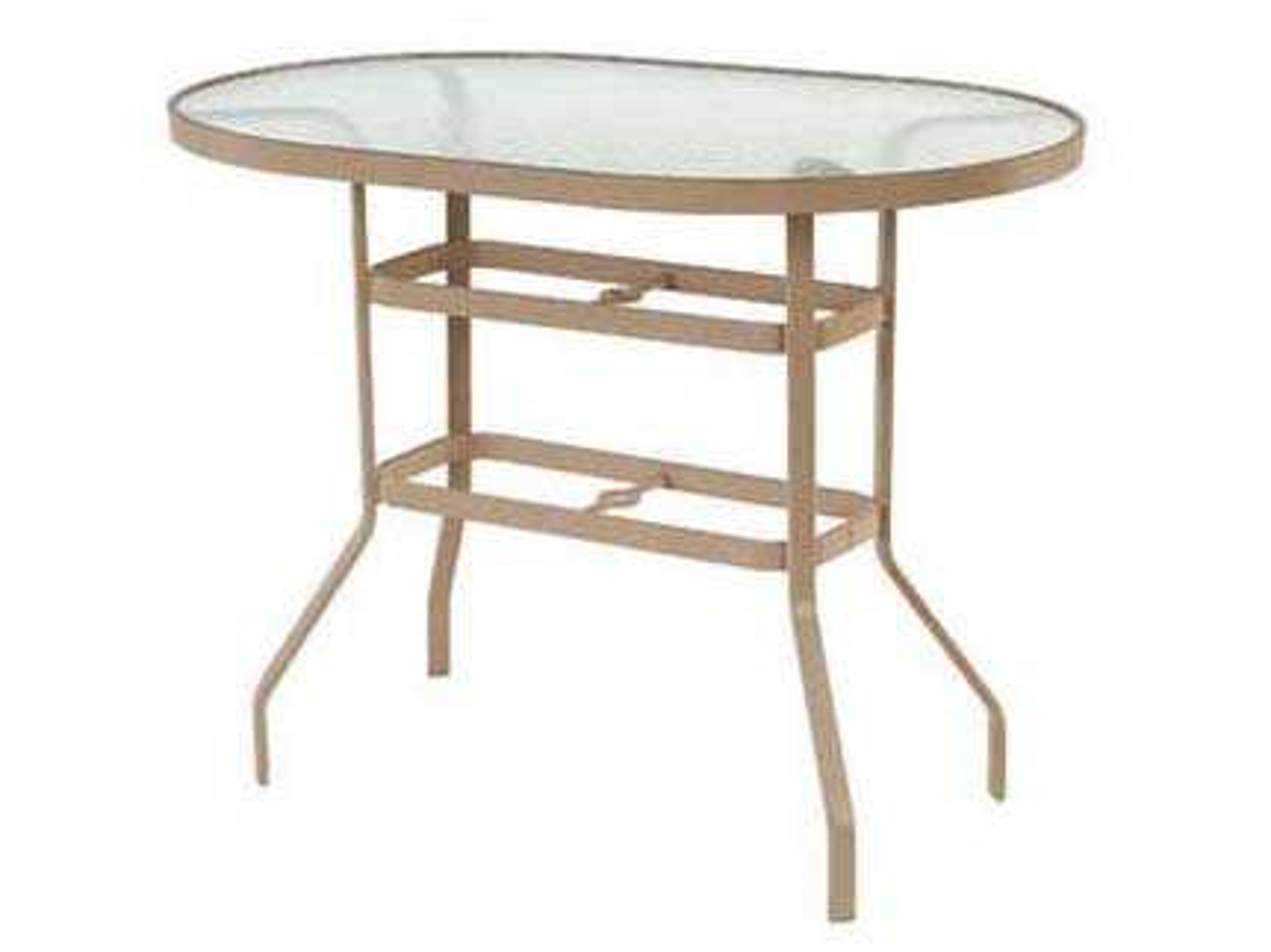 Windward Design Group Glass Top Aluminum Round Balcony Table