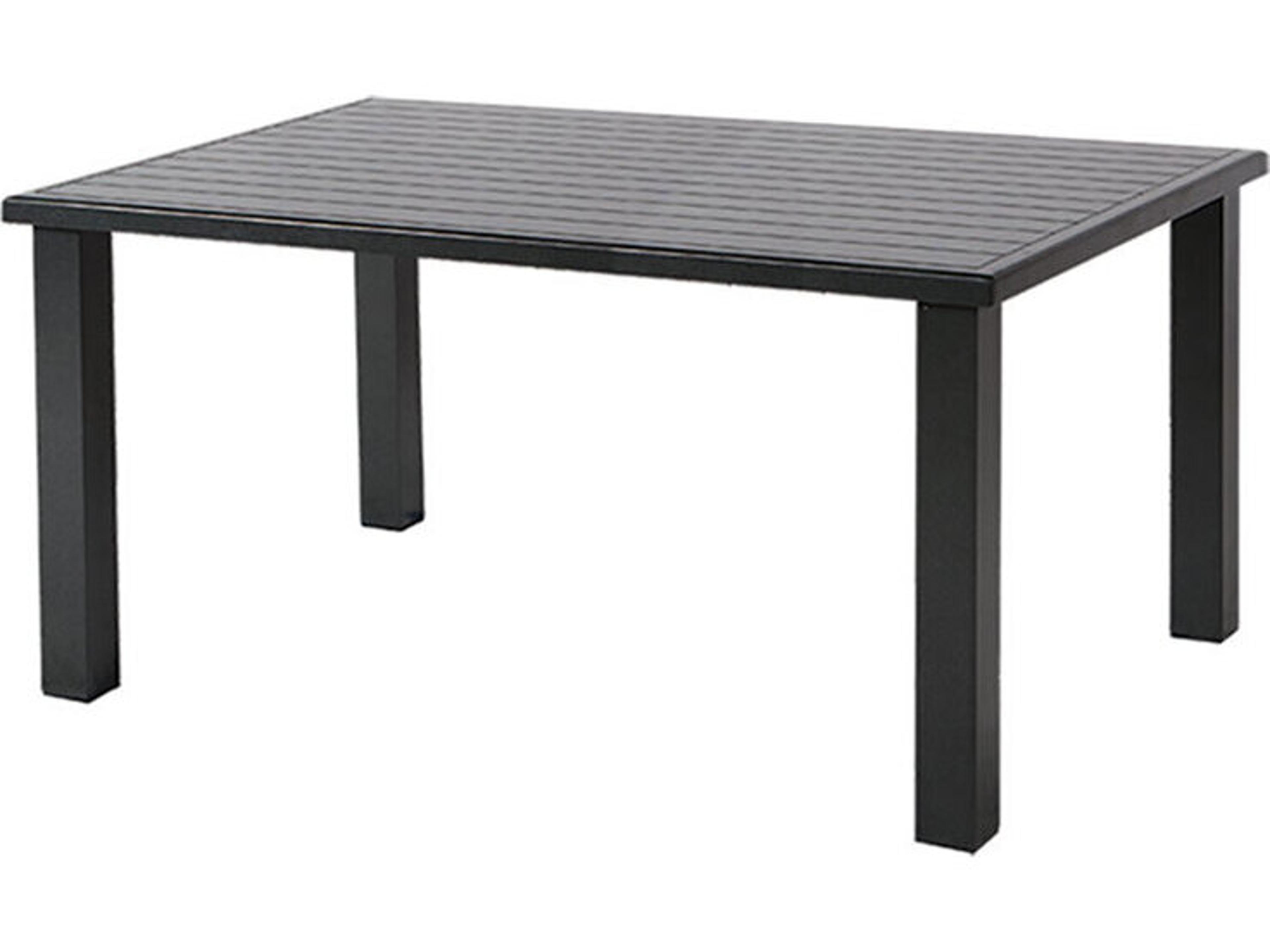 Windward Design Group Apollo Aluminum Rectangular Outdoor Dining Table with Umbrella Hole