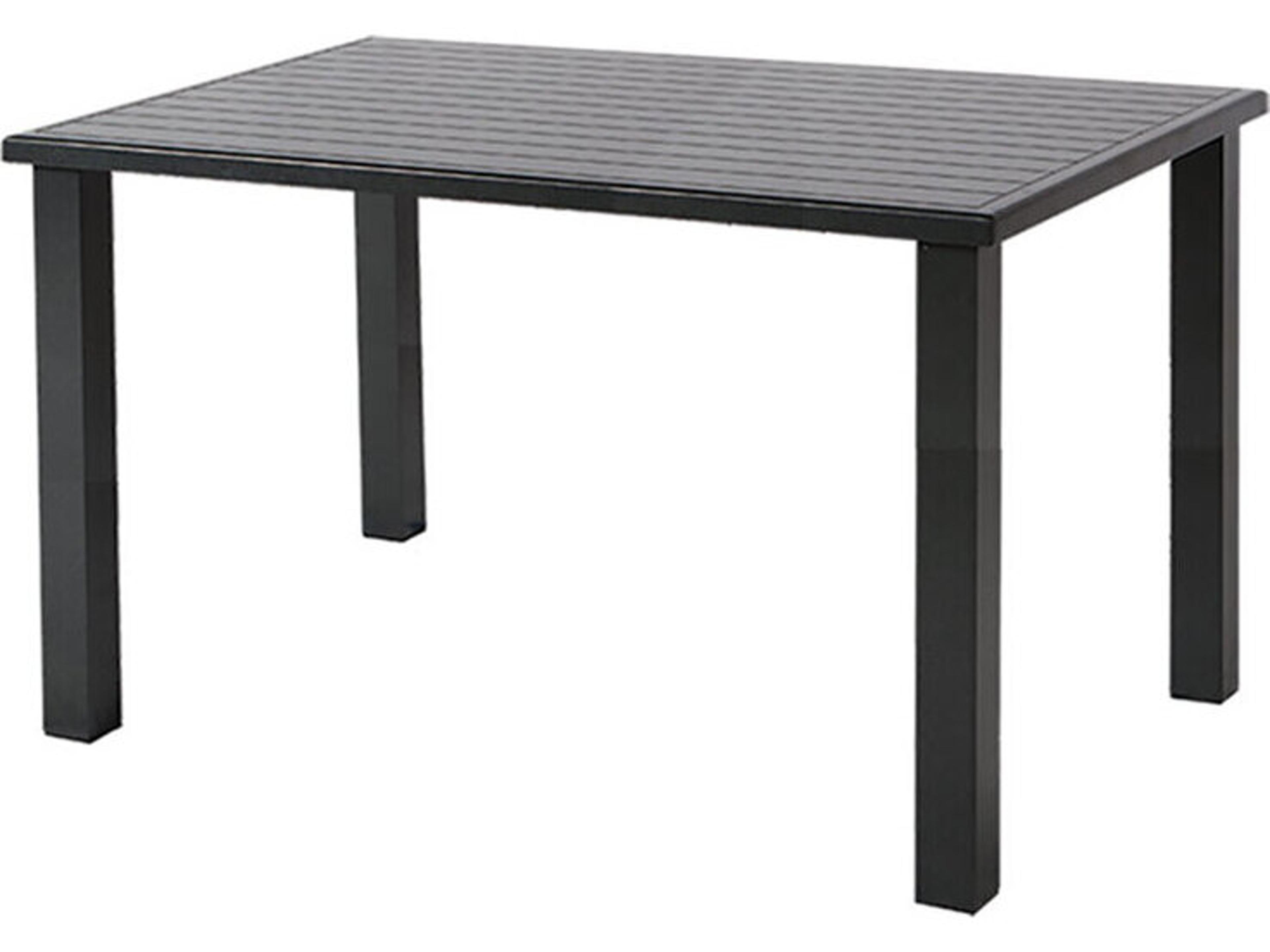 Windward Design Group Apollo Top Aluminum Rectangular Outdoor Counter Table with Umbrella Hole
