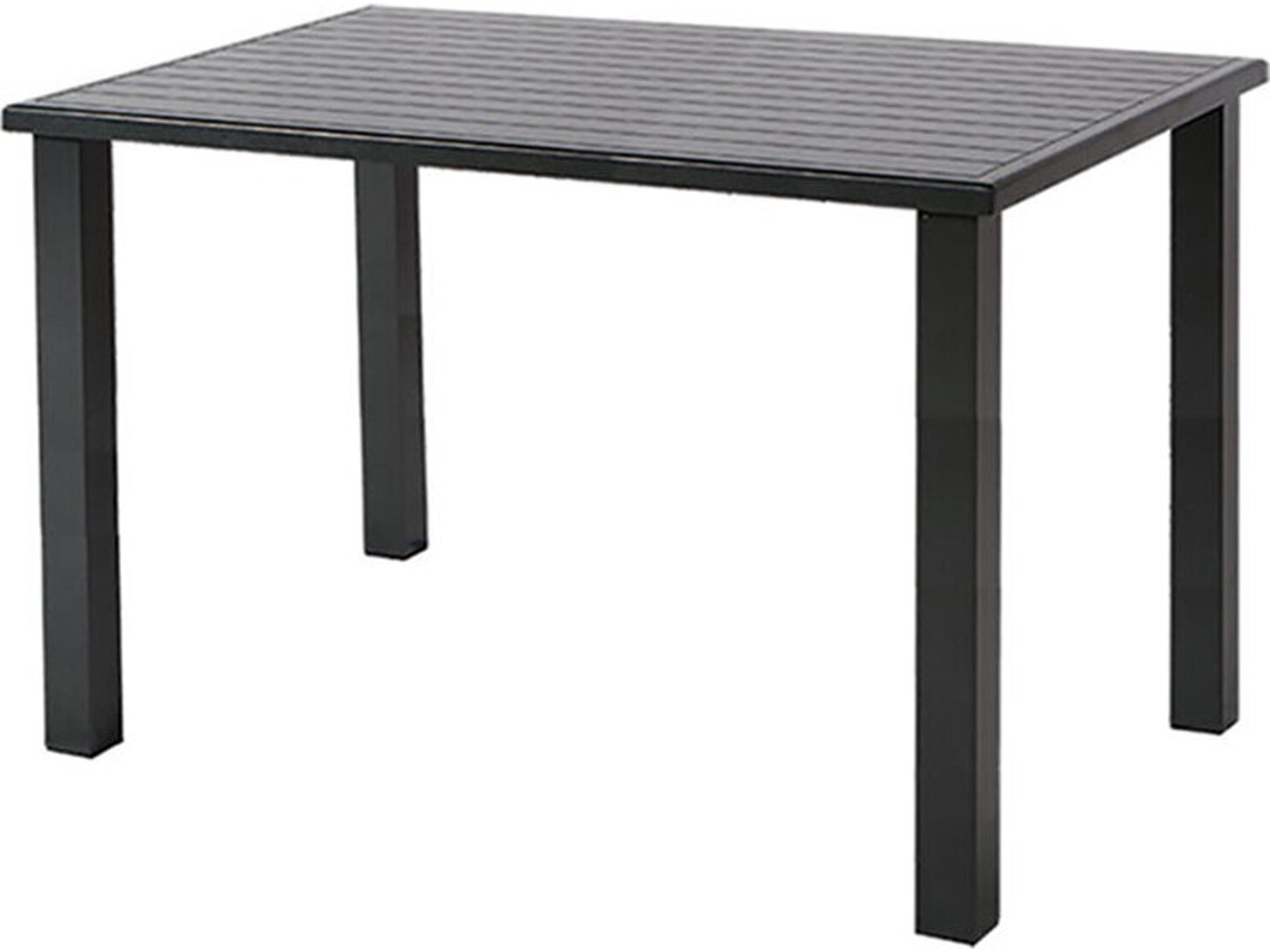 Windward Design Group Apollo Aluminum Rectangular Patio Bar Table with Umbrella Hole
