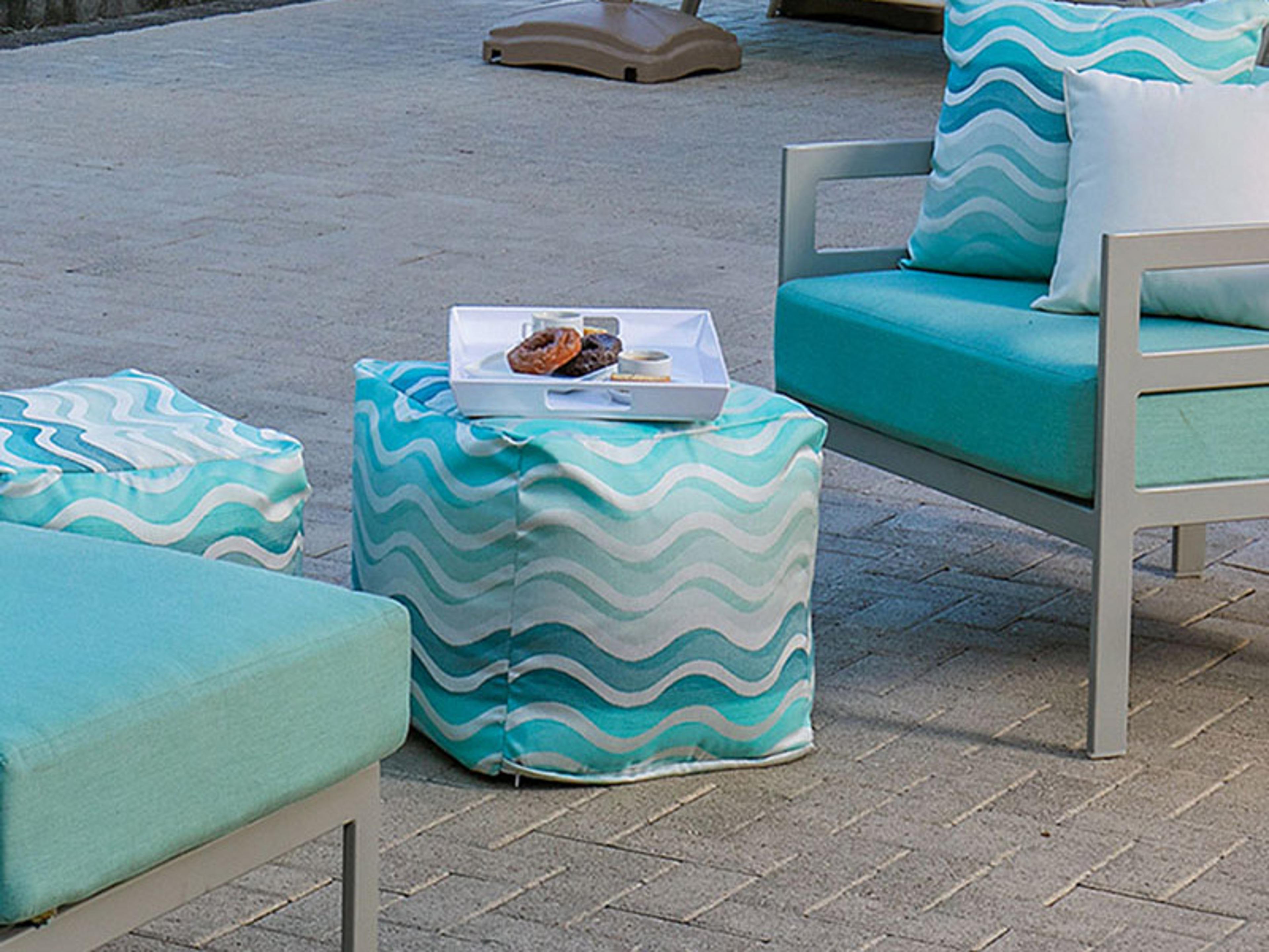 Windward Design Group Poufs Fabric Cushion Outdoor Lounge Set