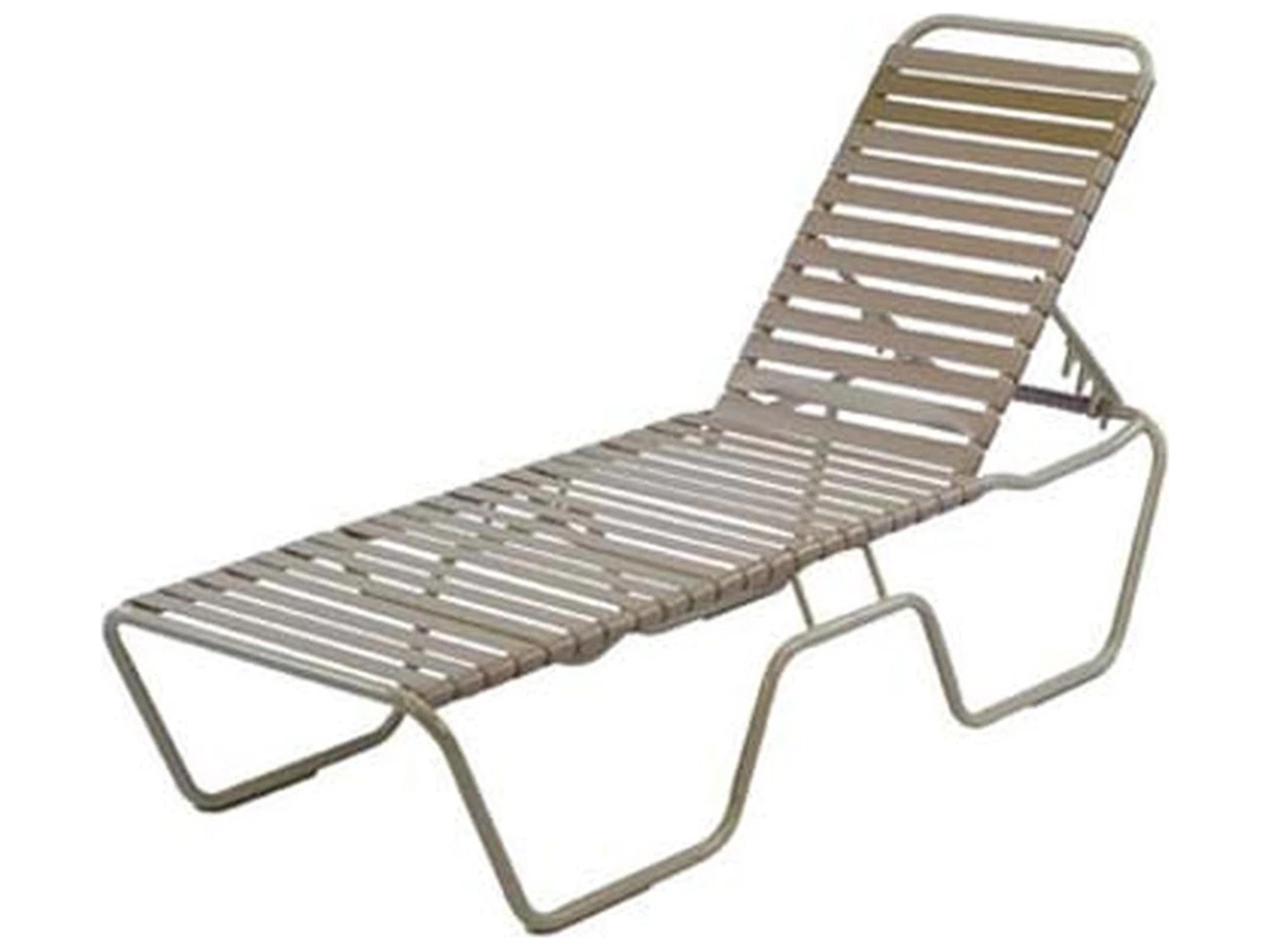 Windward Design Group Country Club Strap Aluminum Armless Patio Chaise Lounge
