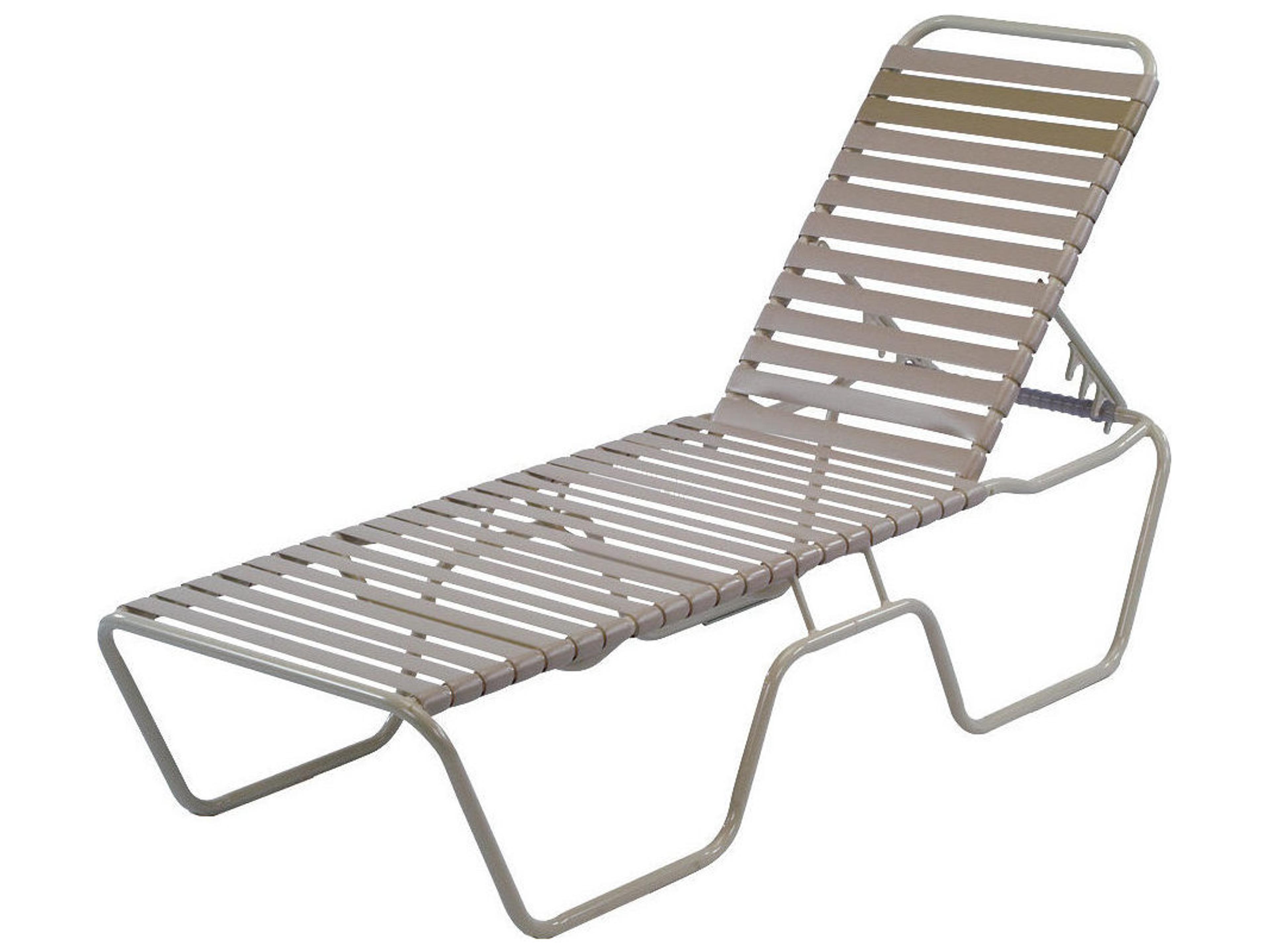 Windward Design Group Country Club Strap Aluminum Armless Outdoor Chaise Lounge