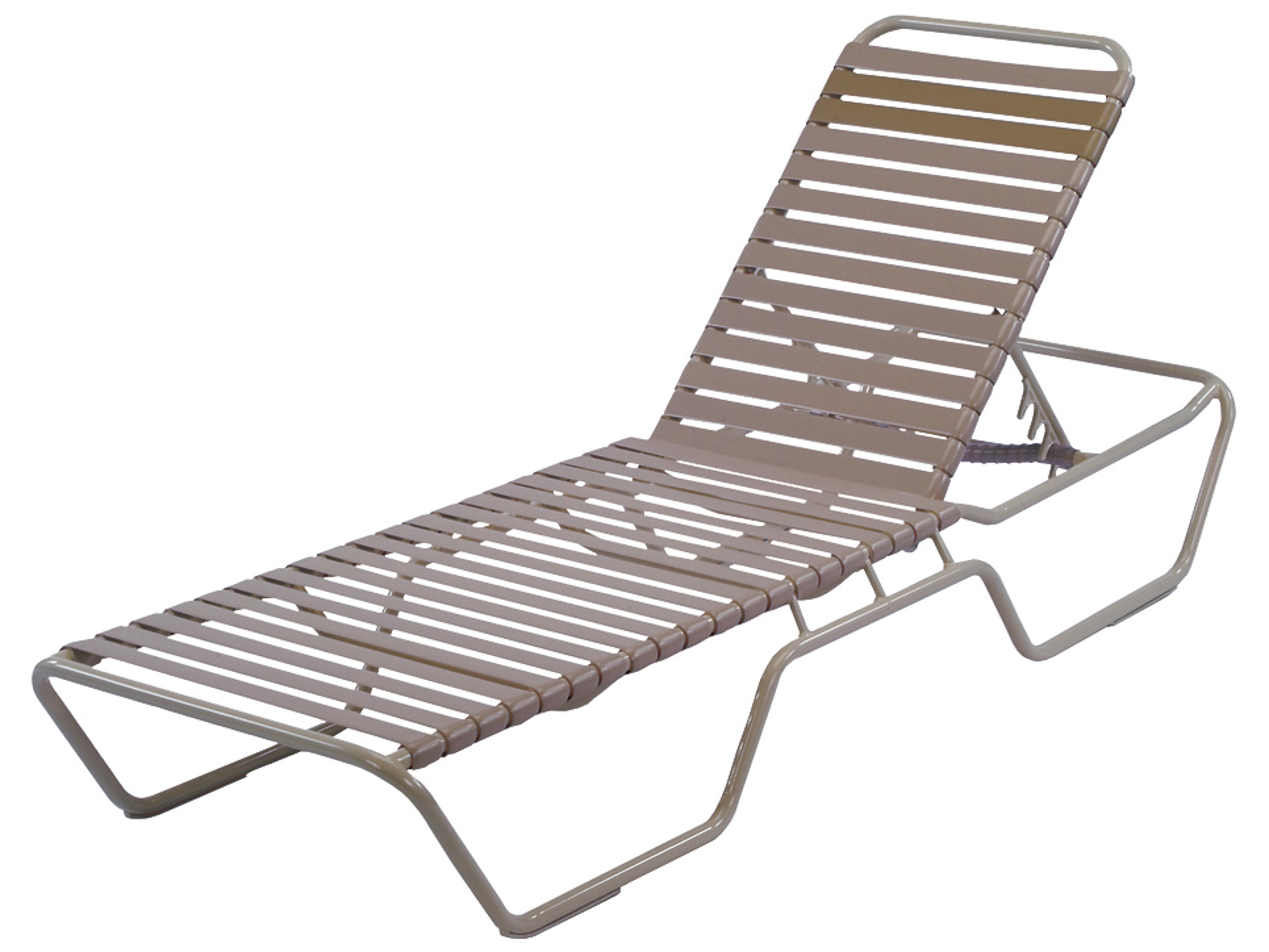 Windward Design Group Country Club Strap Aluminum Skids Outdoor Patio Chaise Lounge with Extended Bed