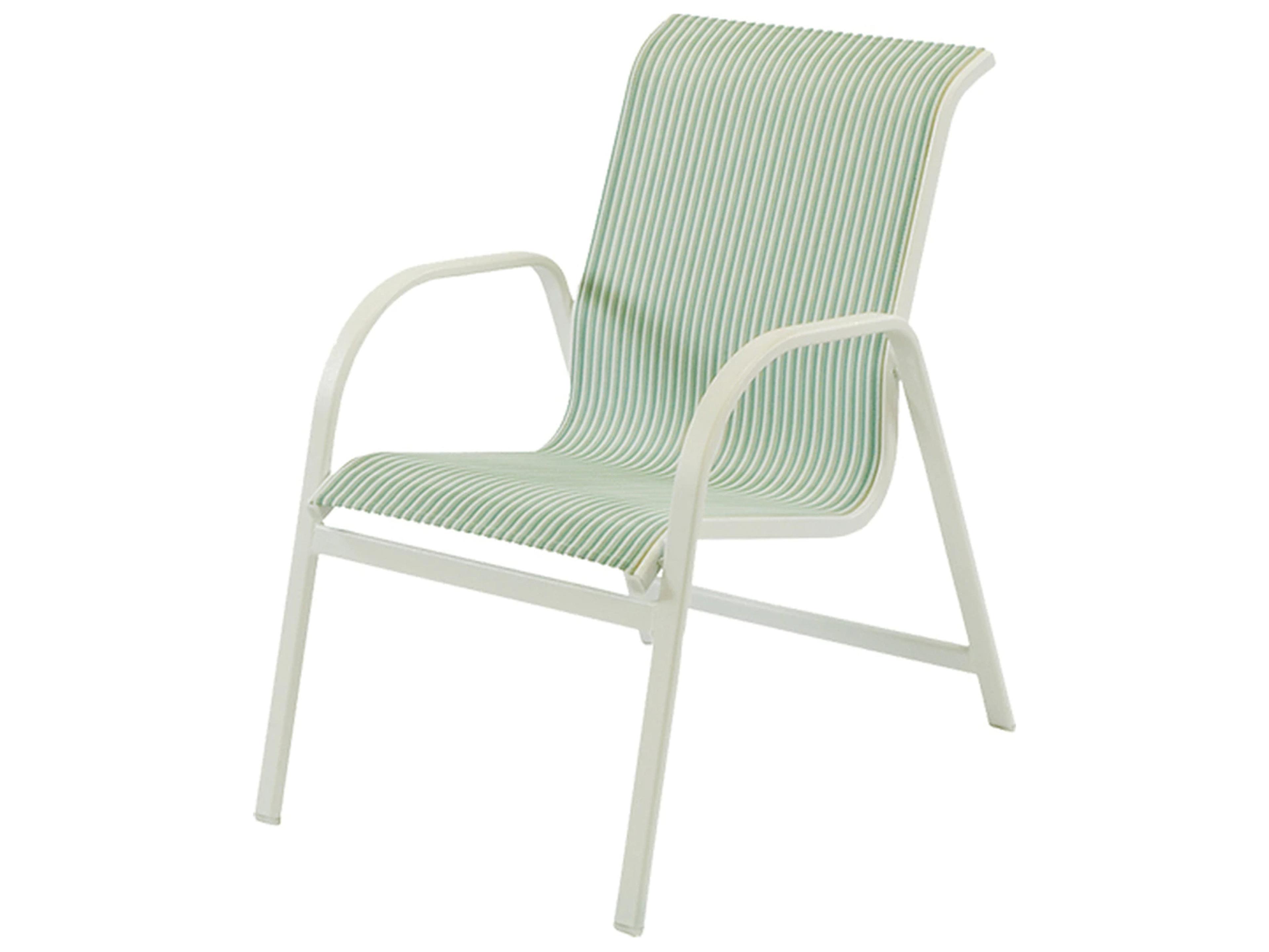 Windward Design Group Ocean Breeze Sling Aluminum Patio Dining Arm Chair with Bolt Through