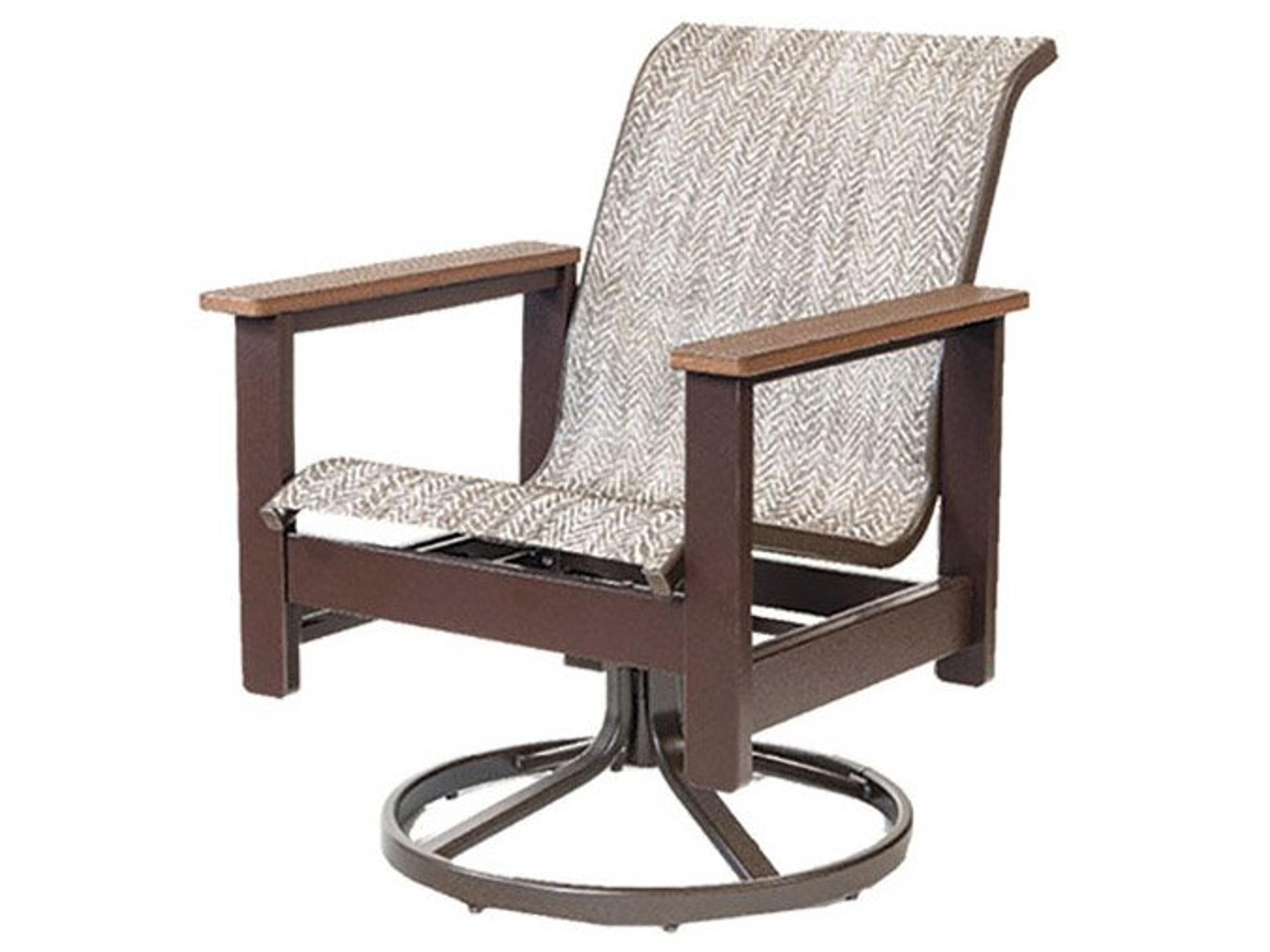 Windward Design Group Kingston Sling MGP Arm Swivel Rocker Outdoor Dining Chair