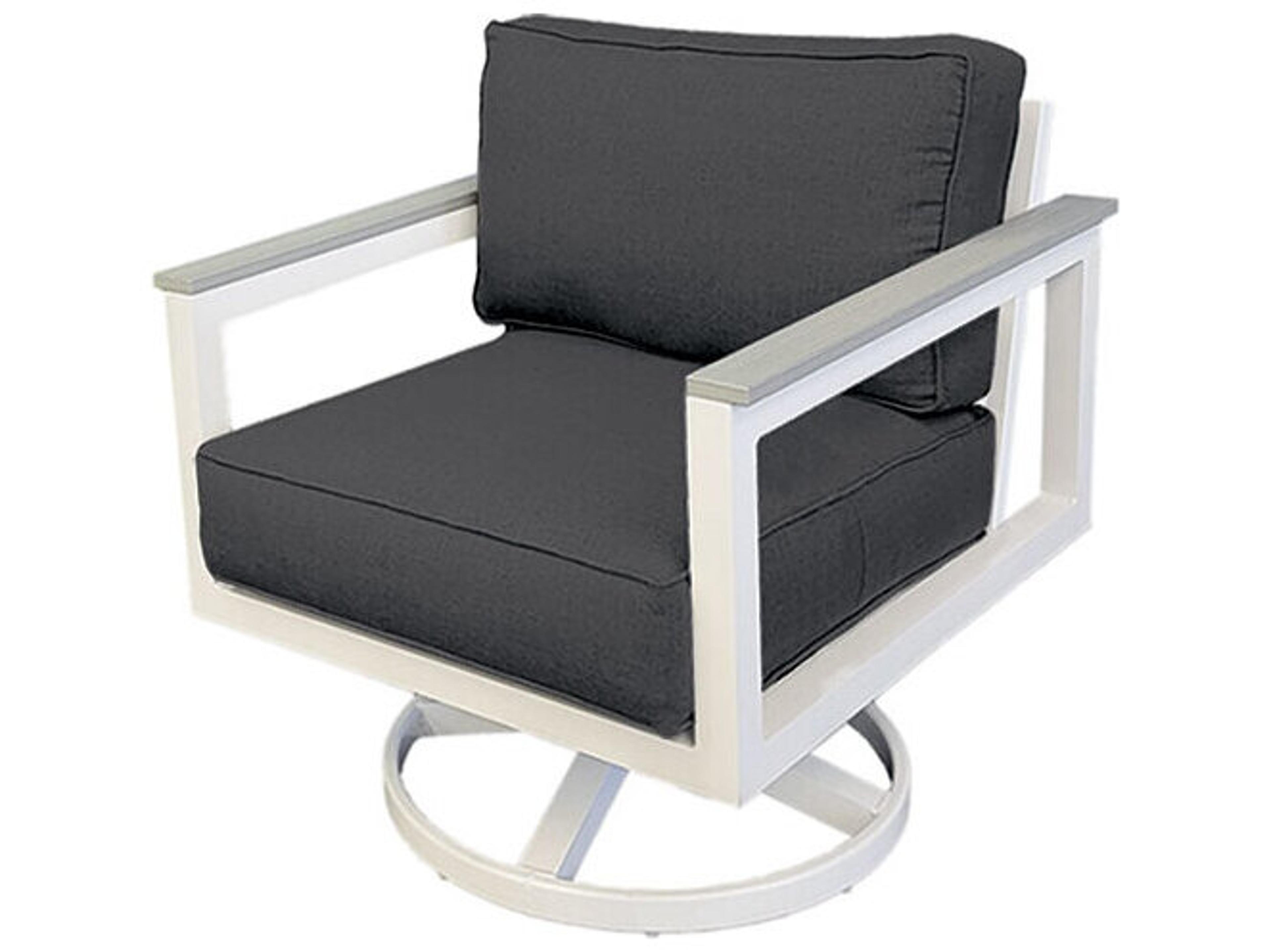Windward Design Group Juno II Deep Seating Aluminum Swivel Rocker Outdoor Lounge Chair
