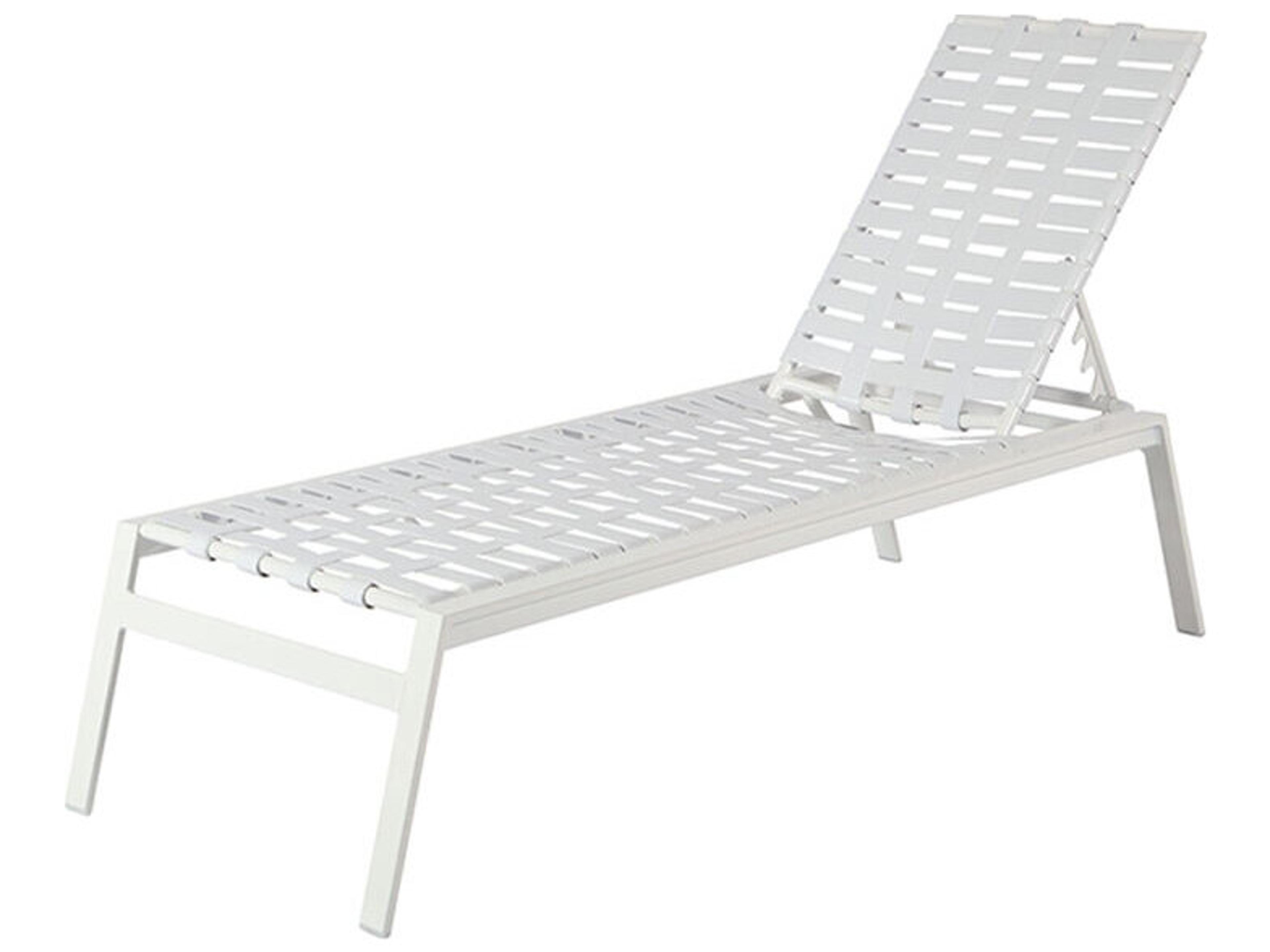 Windward Design Group Waterside Strap Crossweave Aluminum Stacking Patio Chaise Lounge