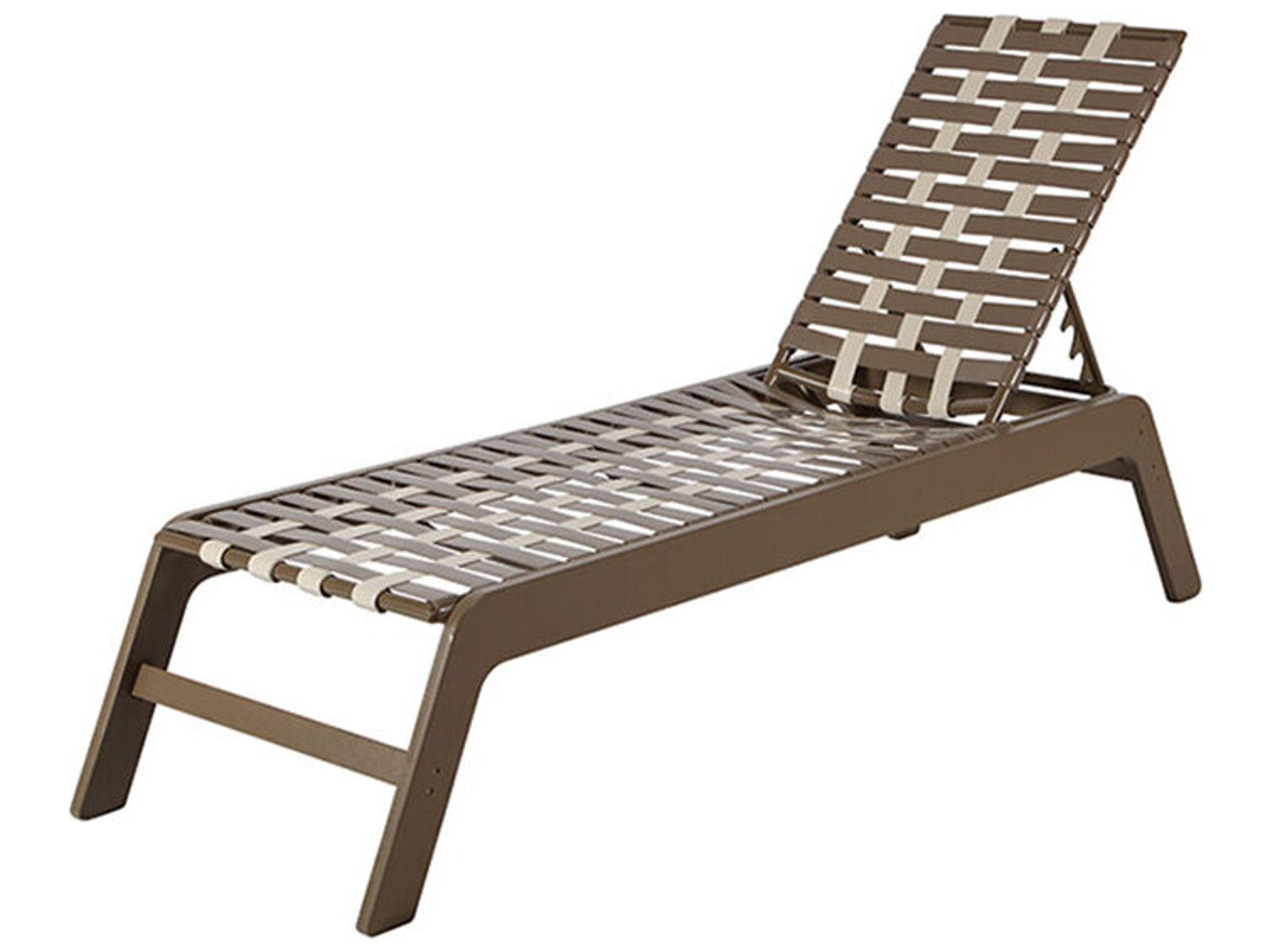 Windward Design Group Malibu MGP Strap Crossweave Stacking Patio Chaise Lounge