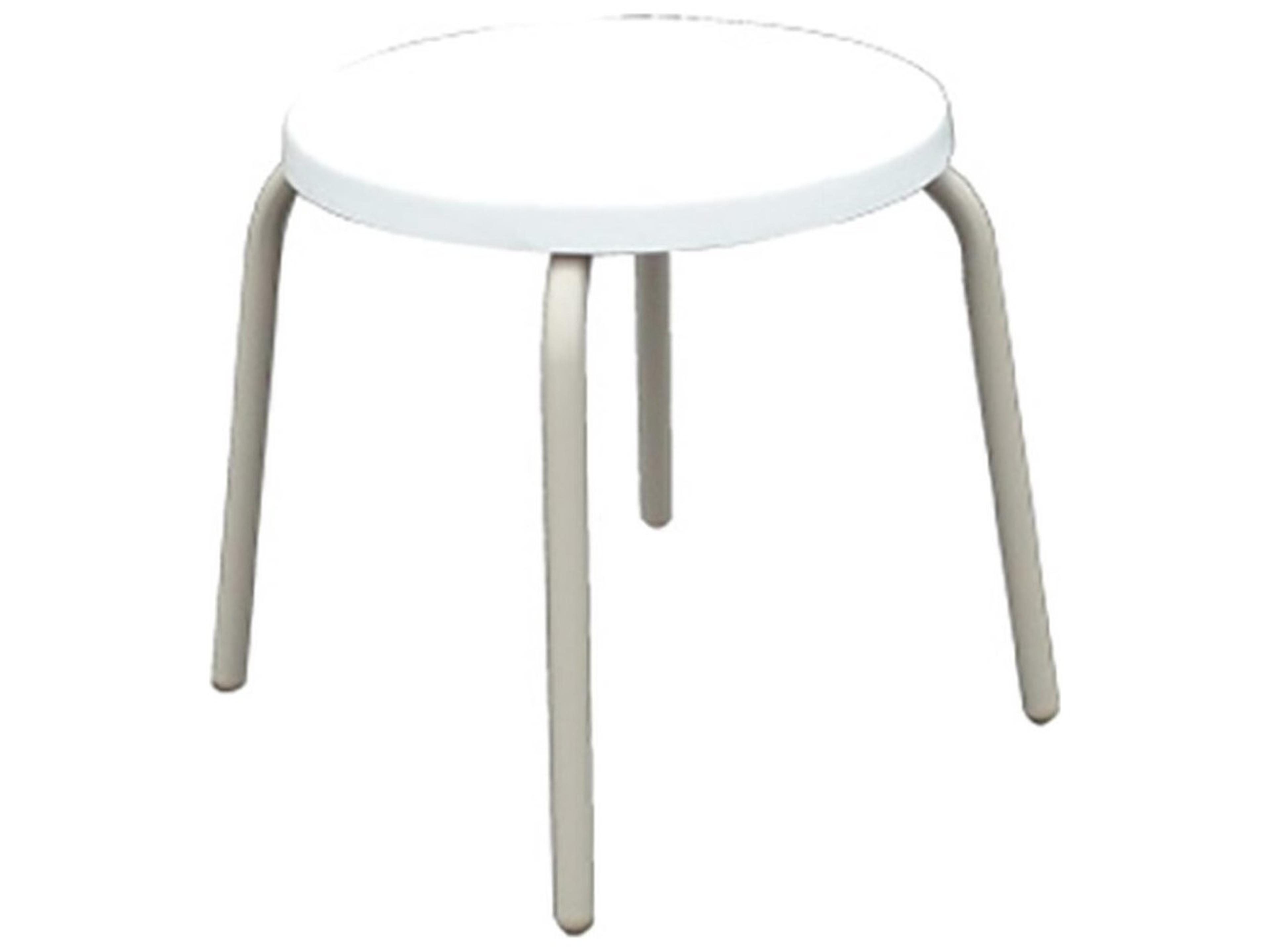 Windward Design Group Fiberglass Top Tables Aluminum Round Patio End Table