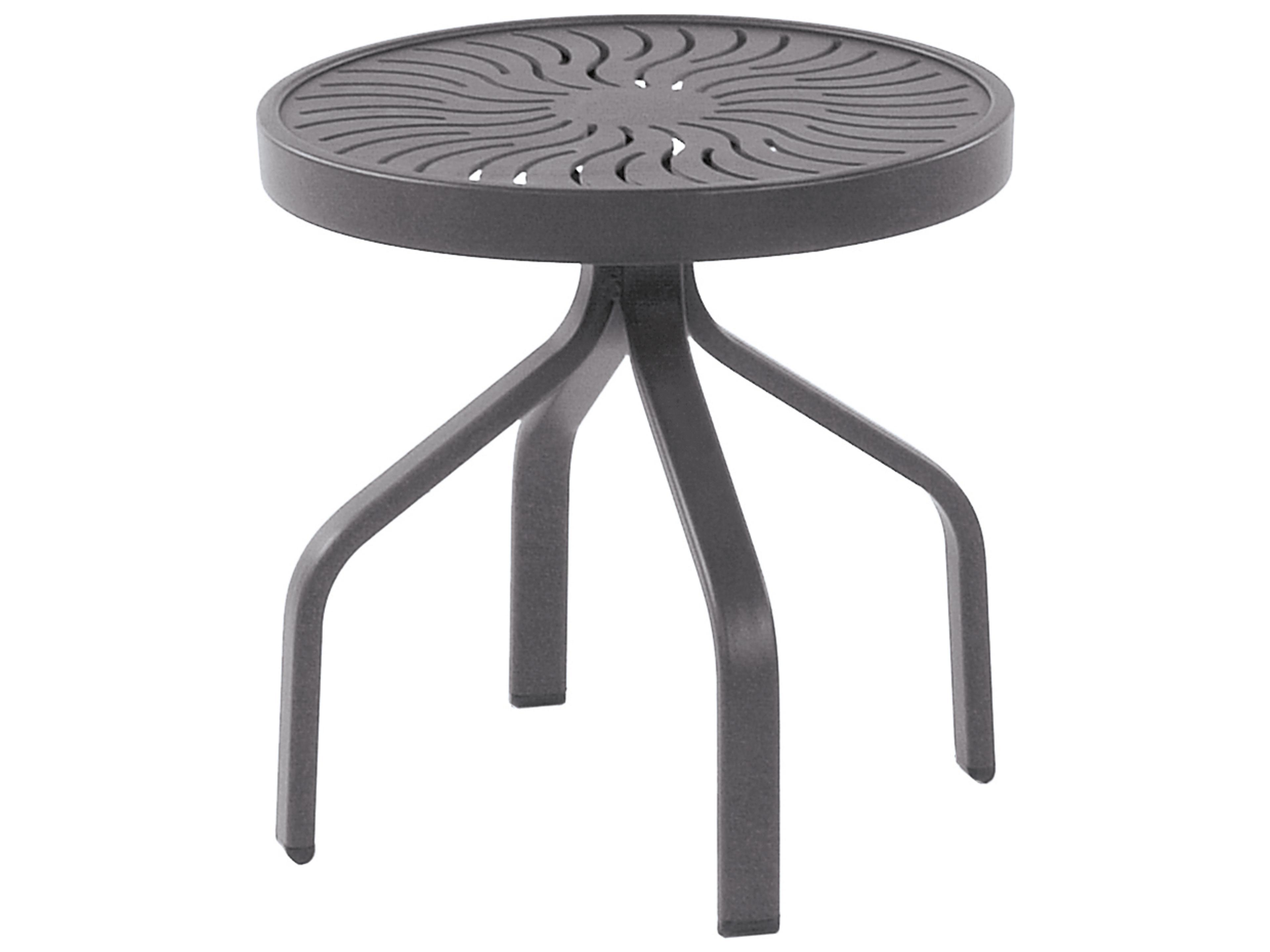 Windward Design Group Sunburst Punched Aluminum Round Patio Side Table