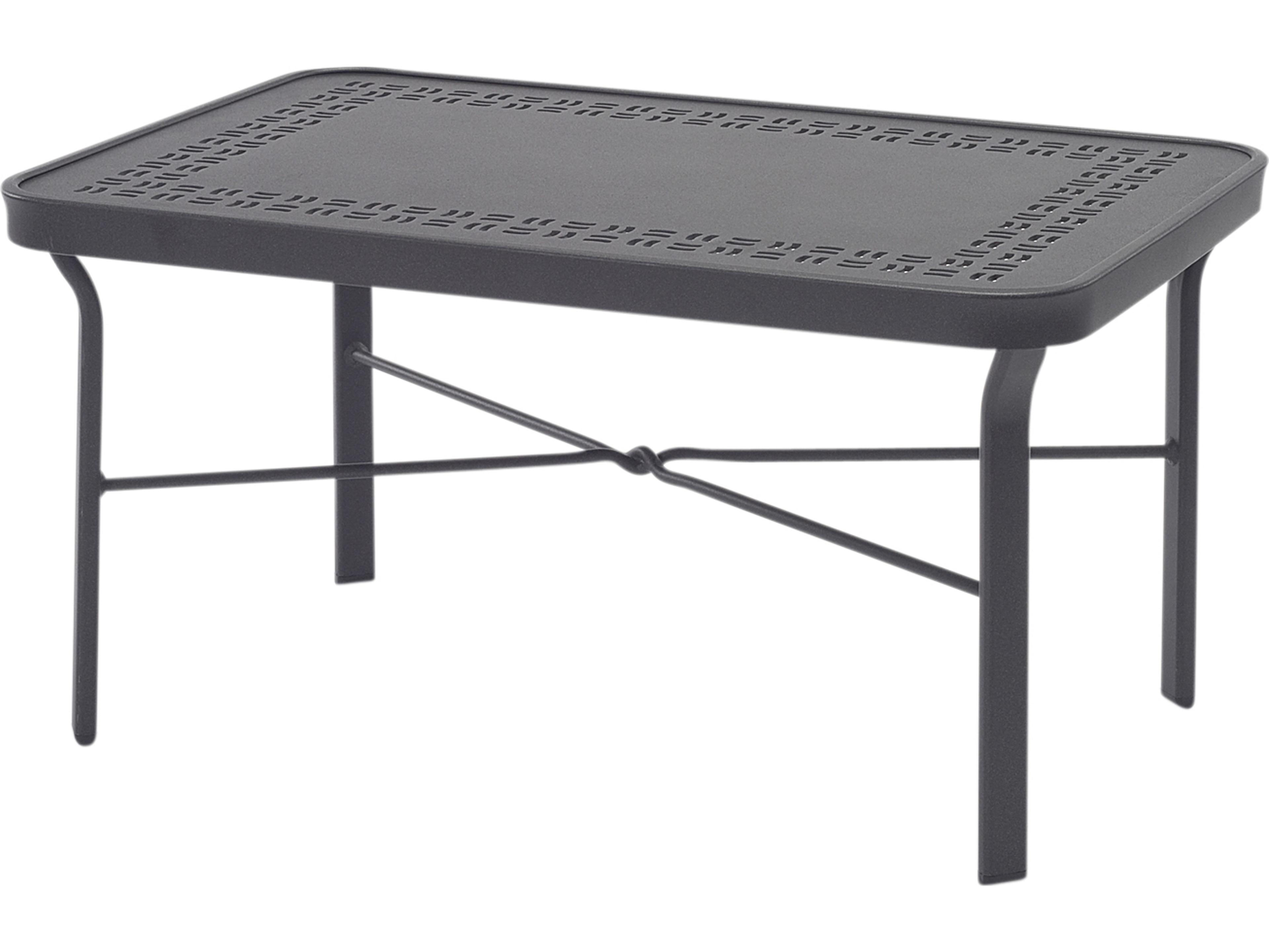 Windward Design Group Mayan Punched Aluminum Tables Rectangular Outdoor Patio Coffee Table