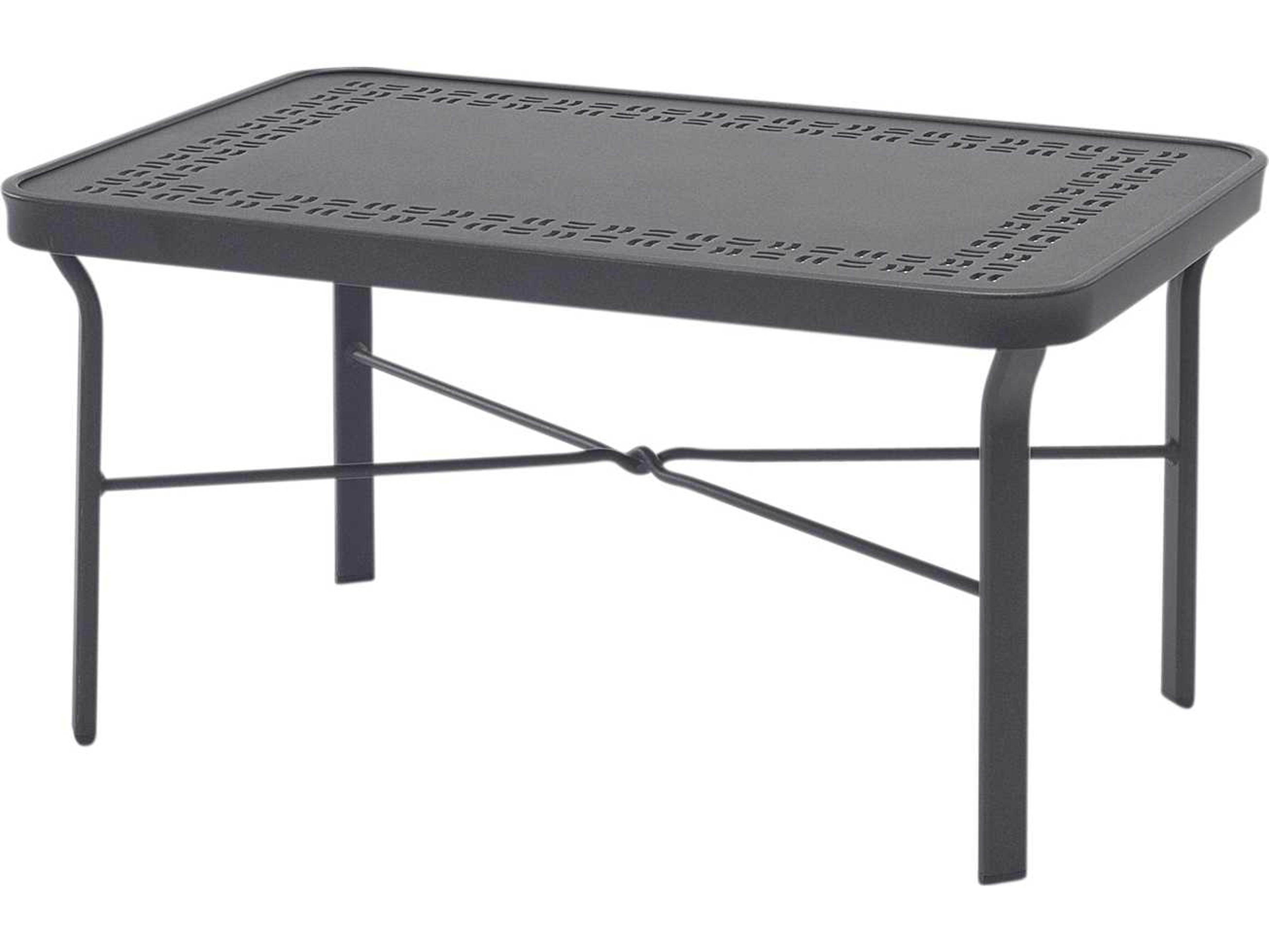 Windward Design Group Sunburst Punched Aluminum Tables Rectangular Outdoor Coffee Table