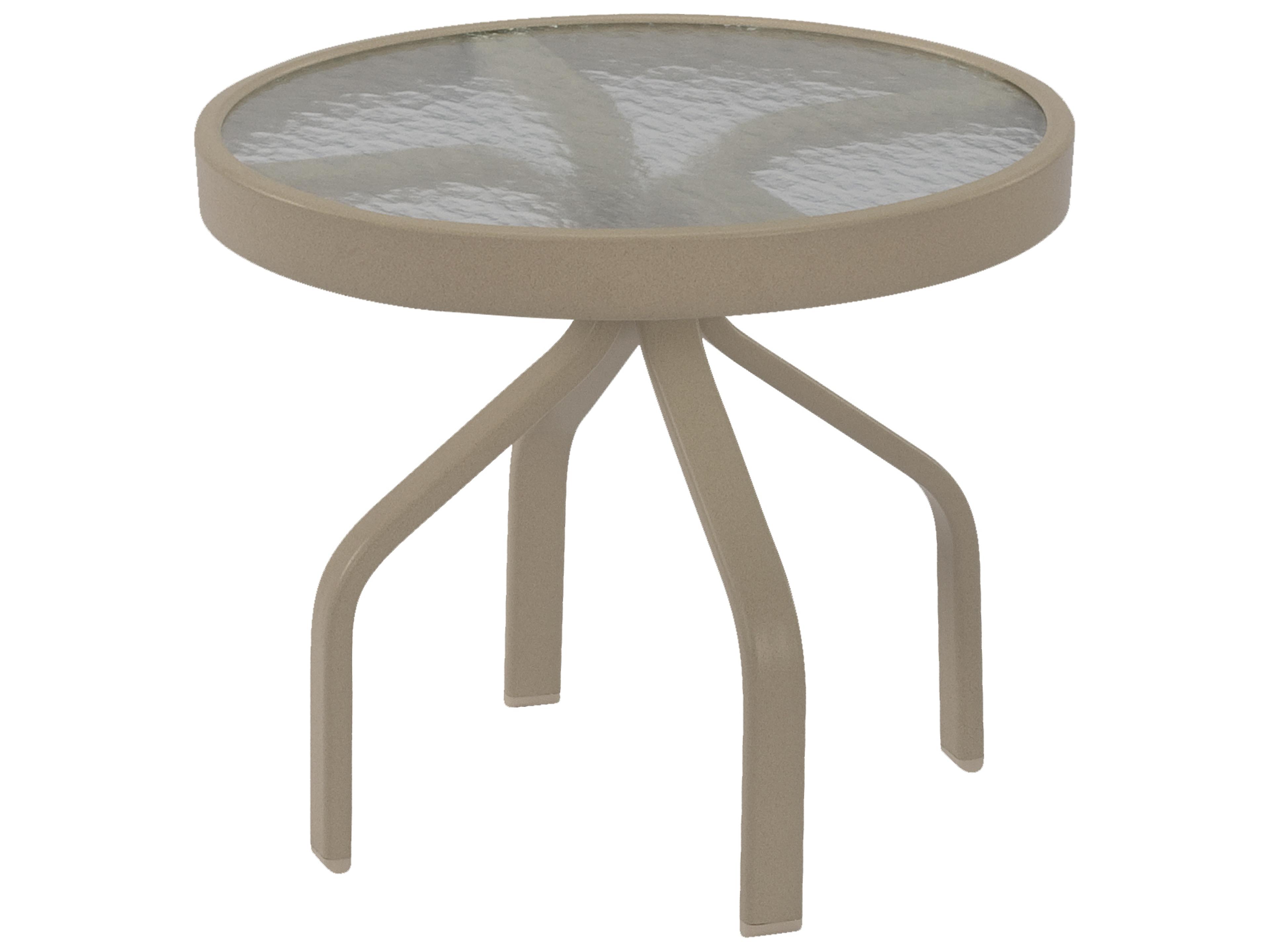 Windward Design Group Acrylic Top Tables Aluminum Round Patio Side Table