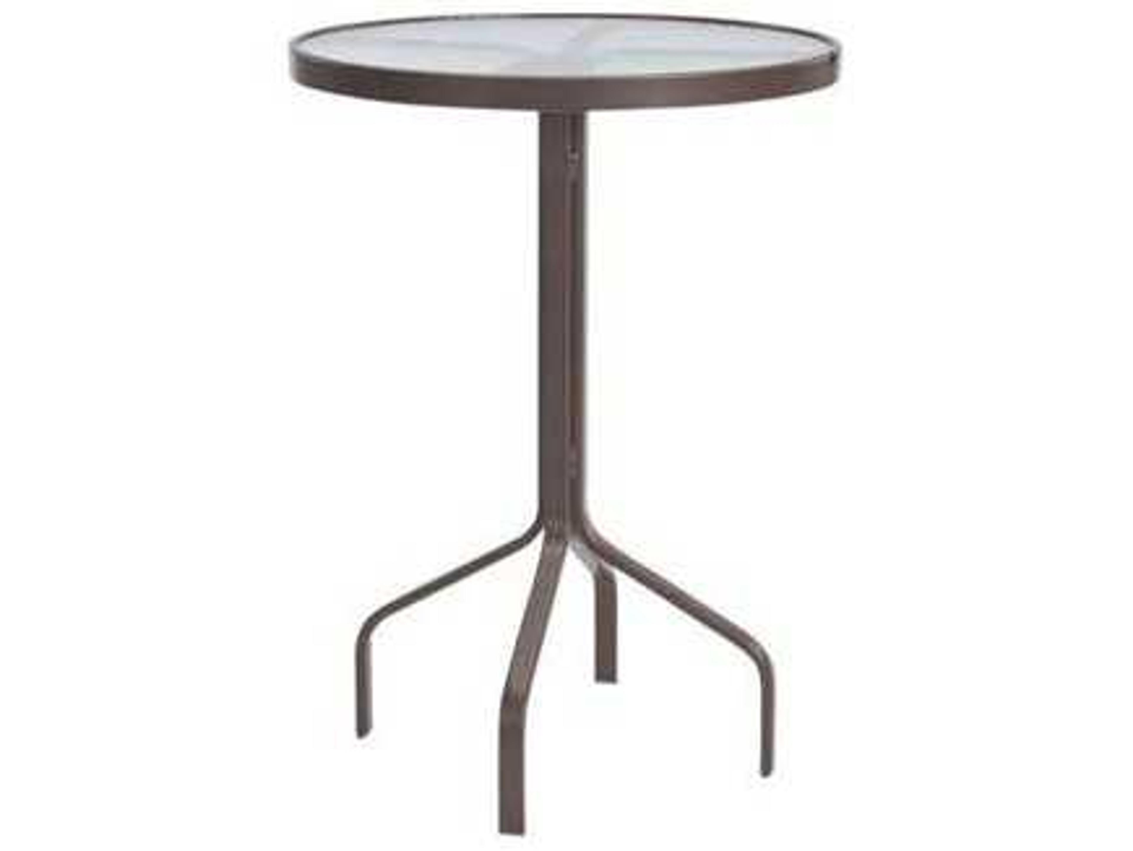 Windward Design Group Glass Top Aluminum Round Balcony Table