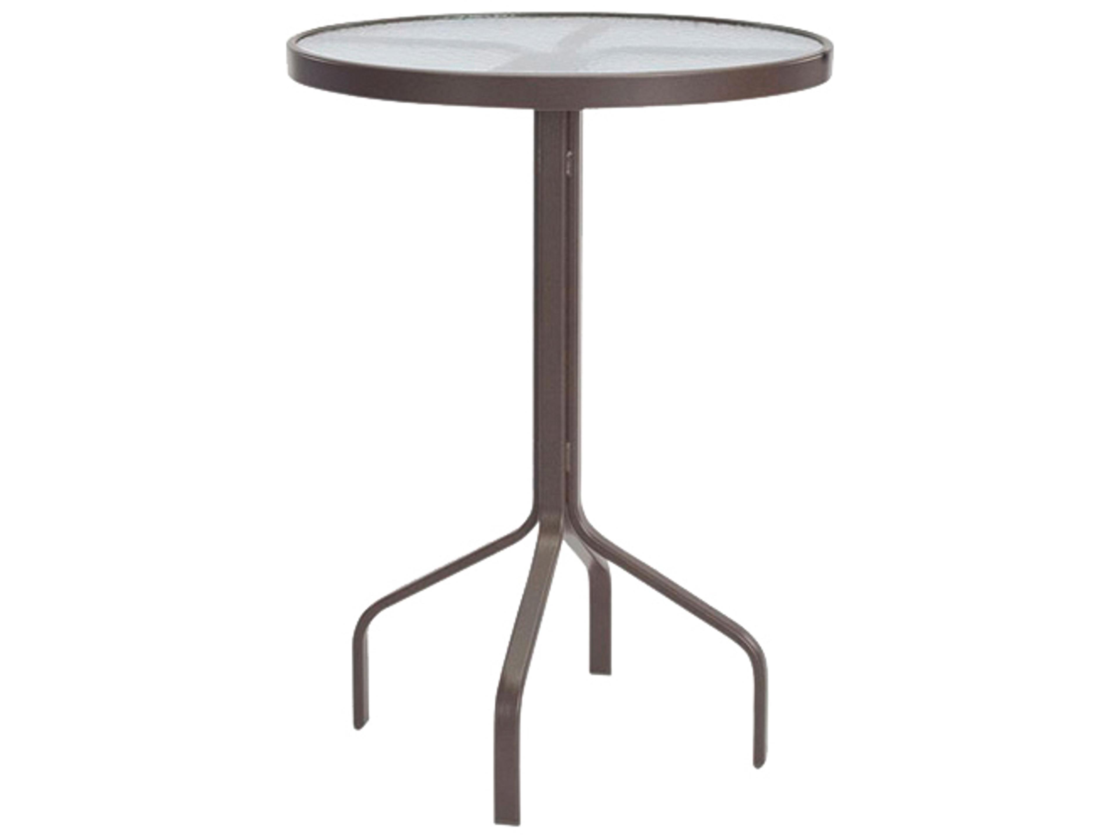 Windward Design Group Glass Top Aluminum Round Outdoor Bar Table