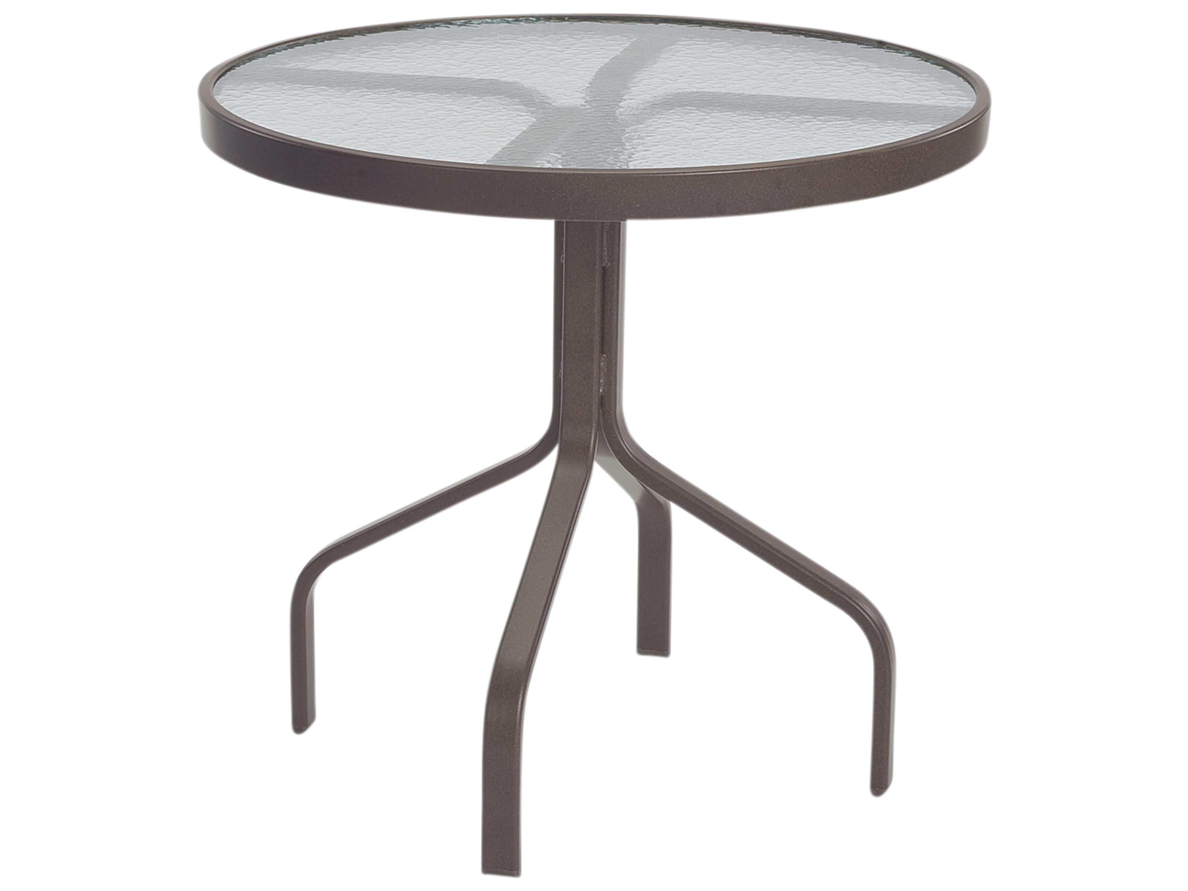 Windward Design Group Glass Top Aluminum Round Patio Dining Table