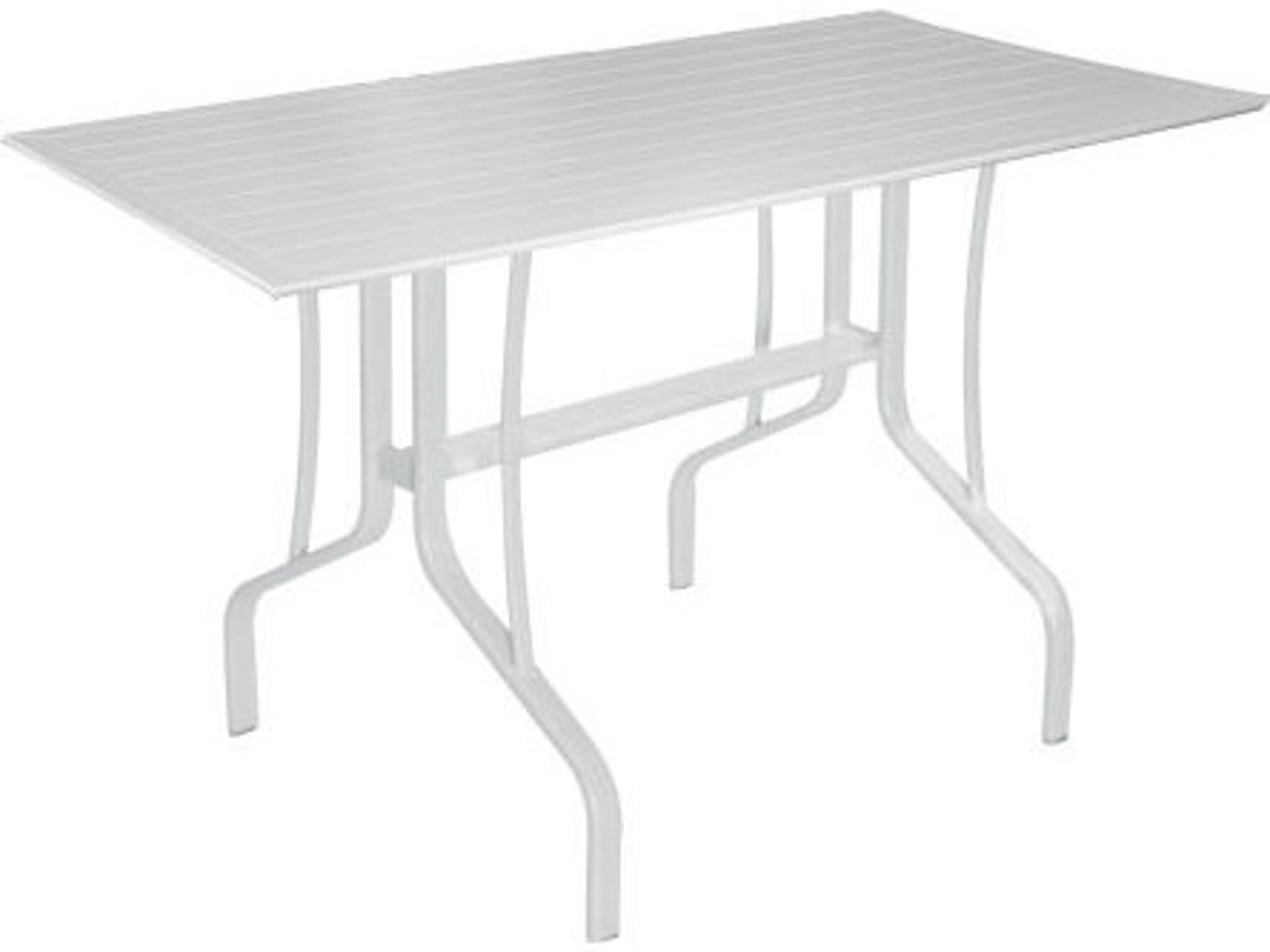 Windward Design Group Newport MGP Tables Aluminum Rectangular Umbrella Hole Outdoor Counter Table