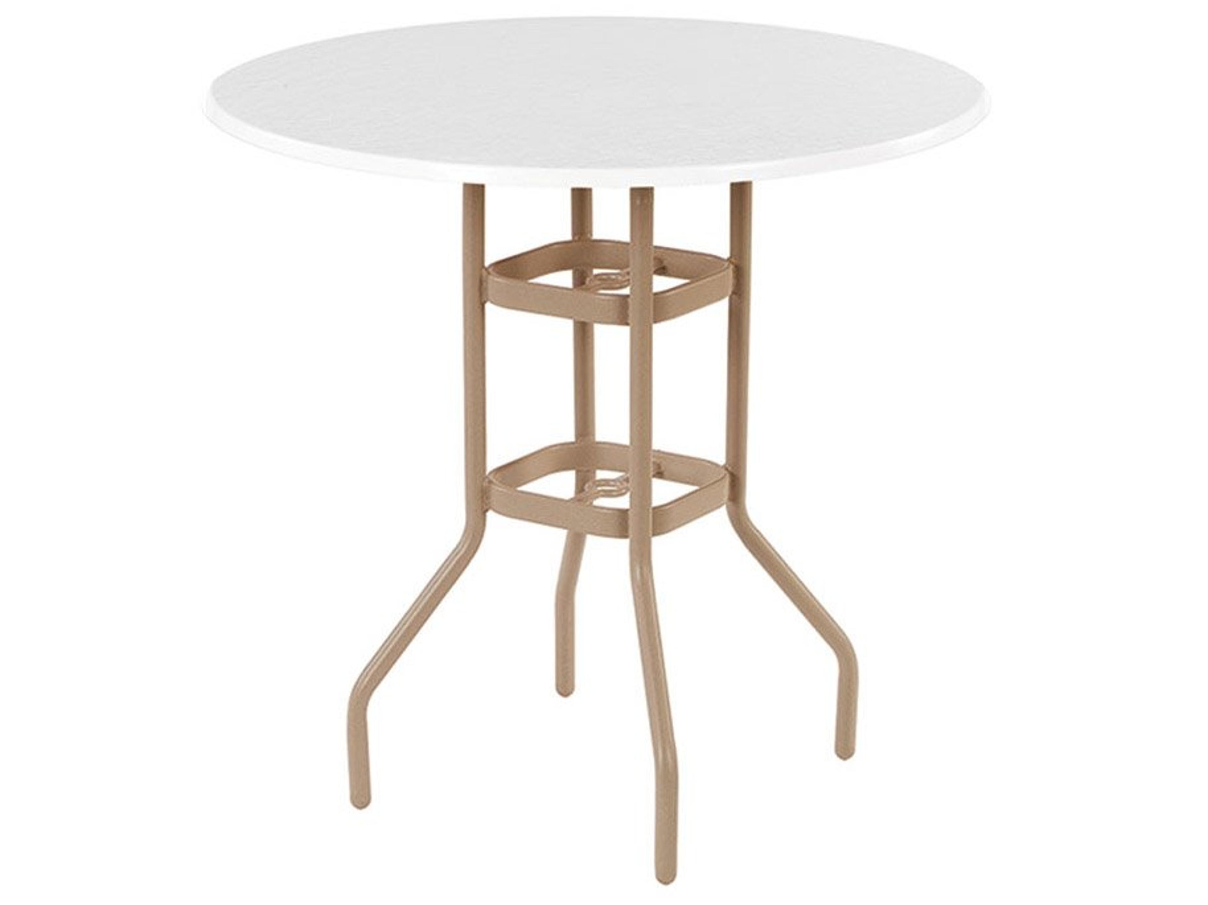 Windward Design Group Fiberglass Top Tables Aluminum Round Outdoor Bar Table