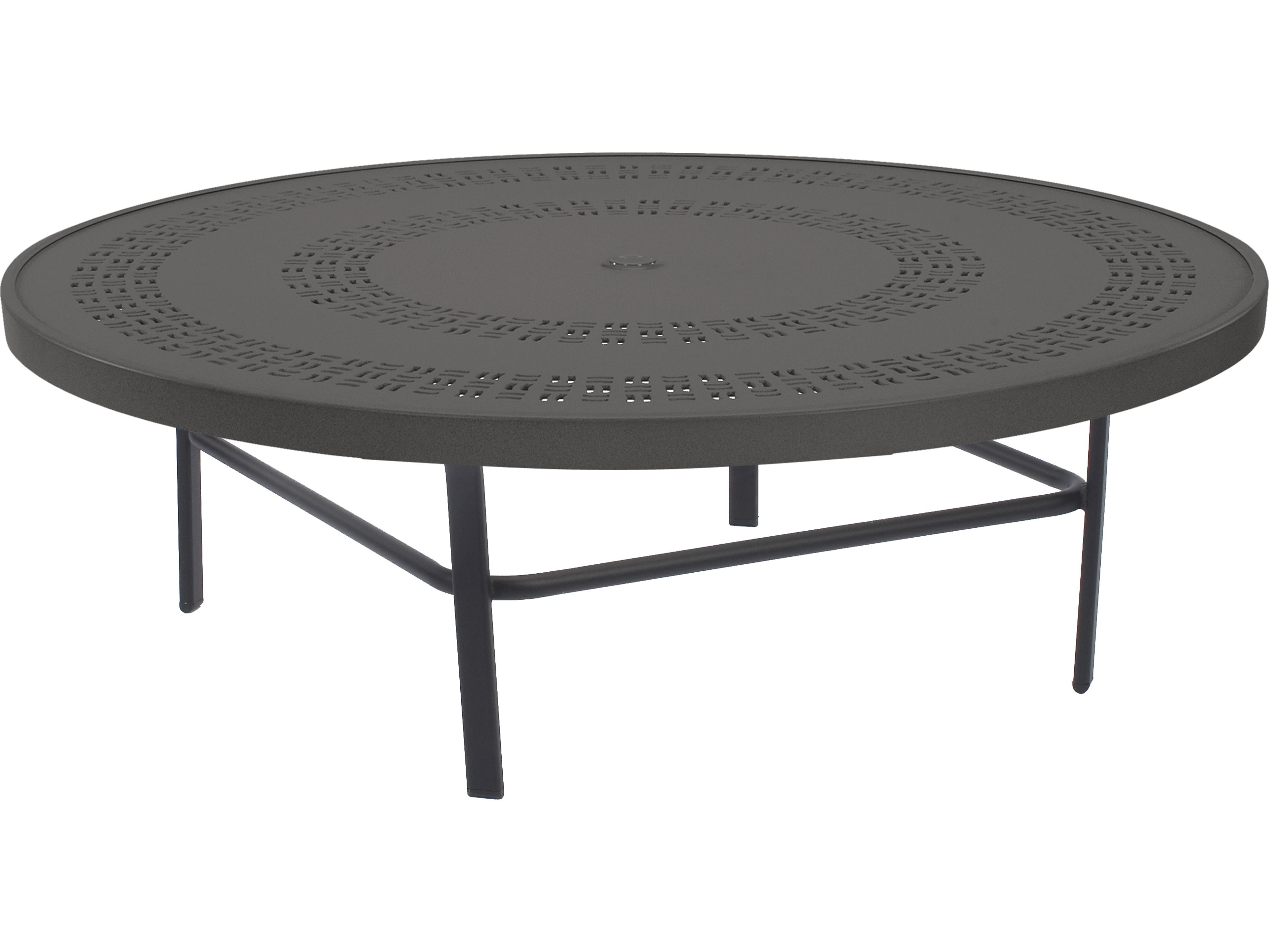 Windward Design Group Mayan Punched Aluminum Tables Aluminum Round Outdoor Conversation Table