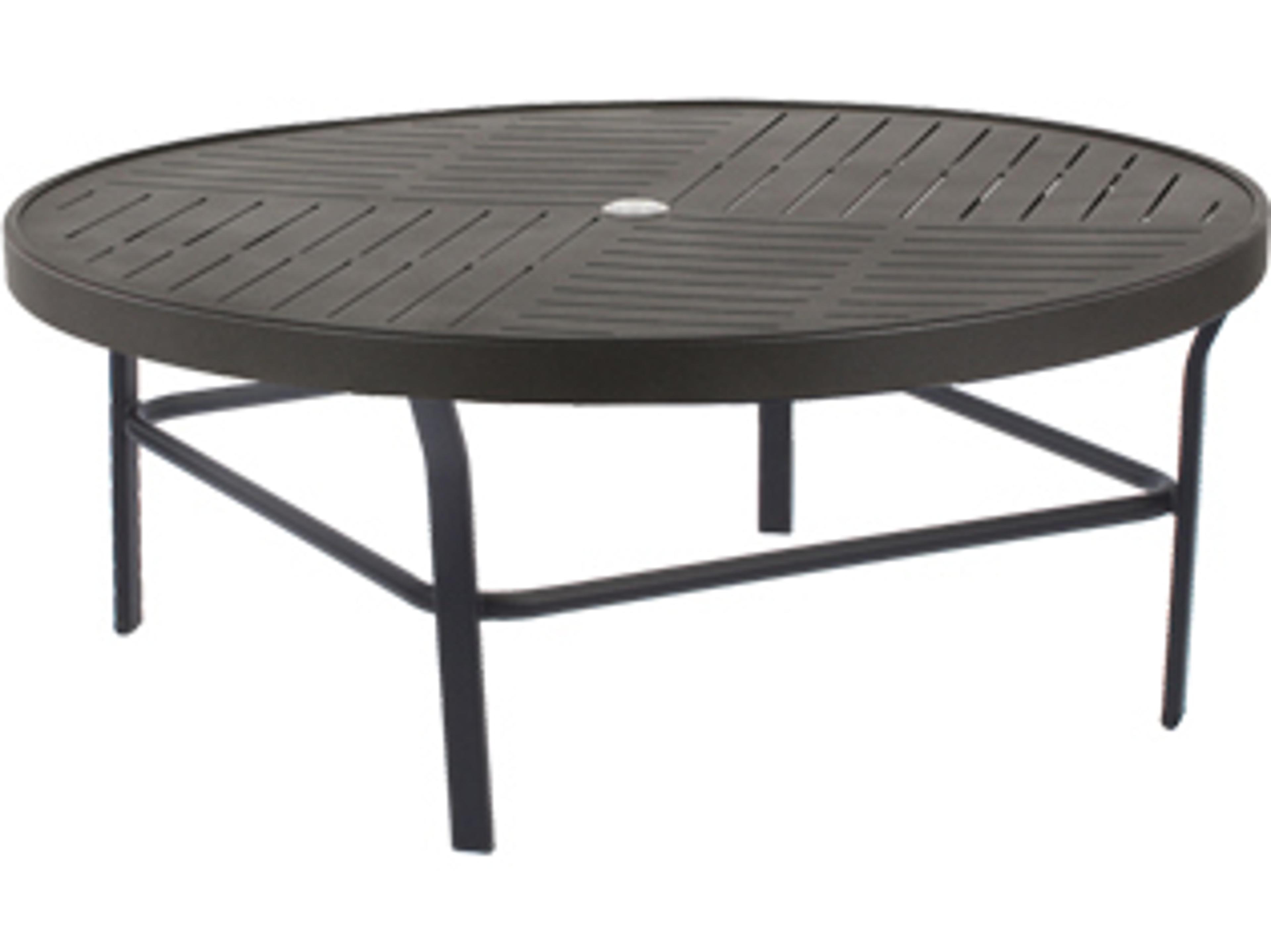 Windward Design Group Napa Punched Aluminum Tables Aluminum Round Outdoor Patio Conversation Table