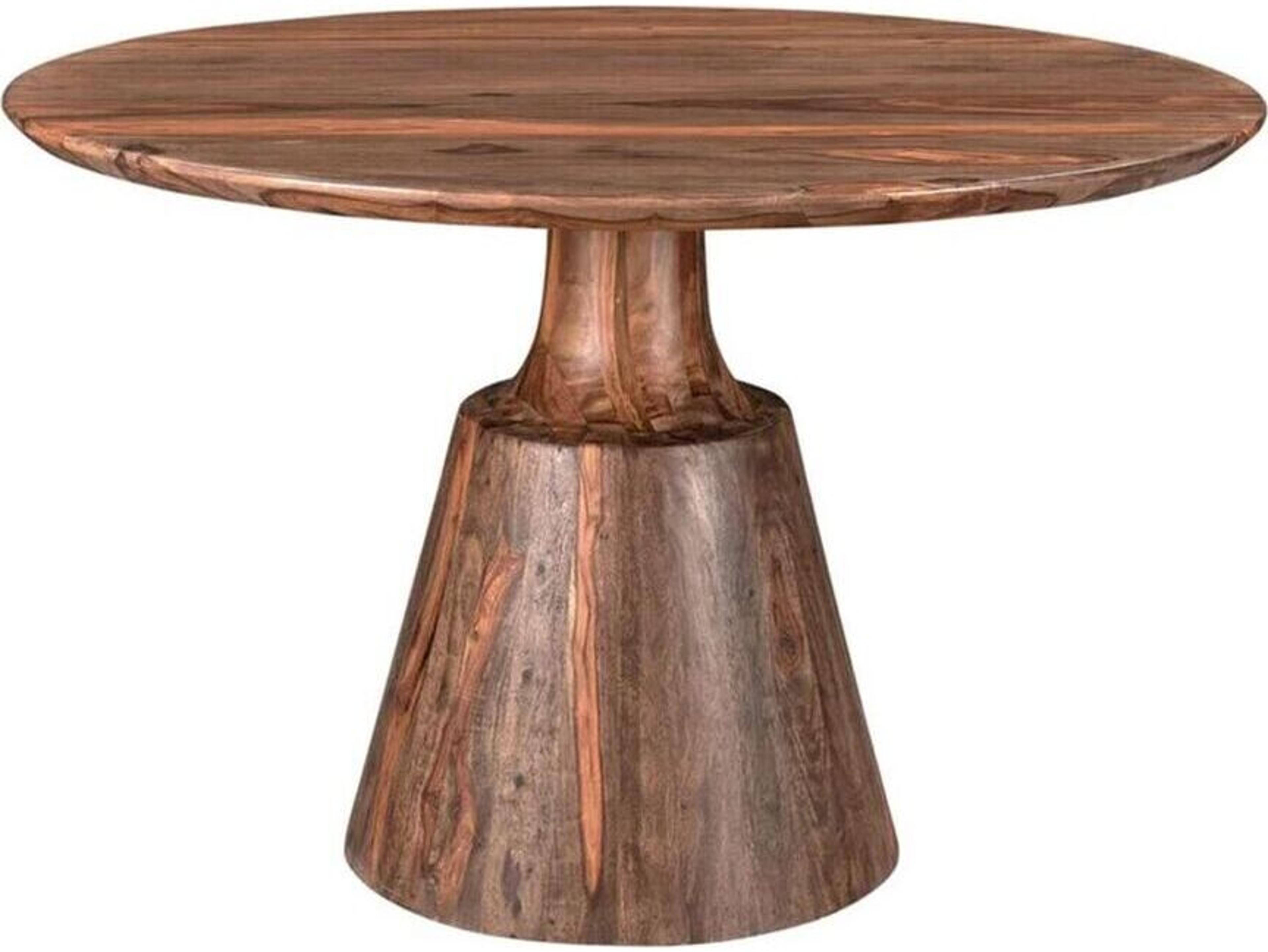 World Interiors Acres Round Wood Brownstone Brown Dining Table
