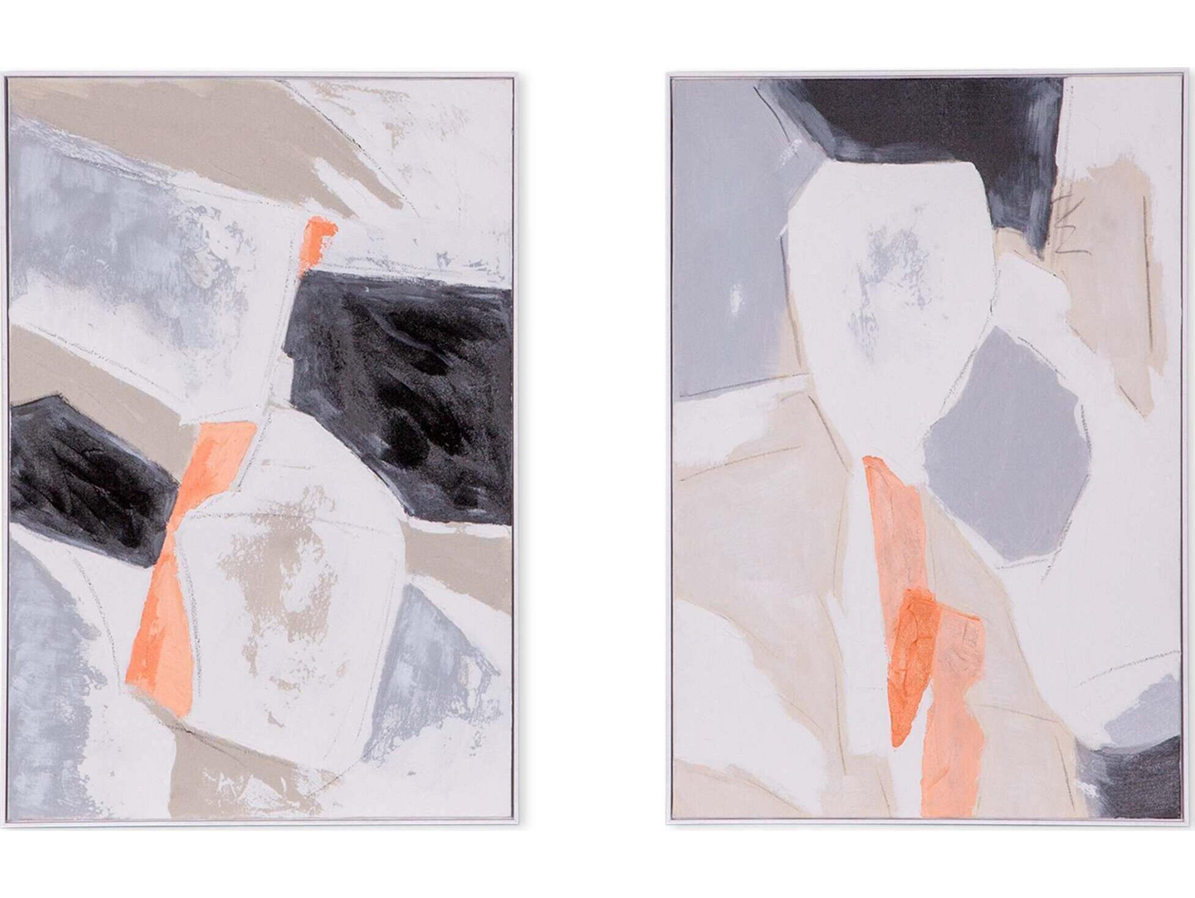 World Interiors Muted Mosaic 2 Motif Canvas Wall Art