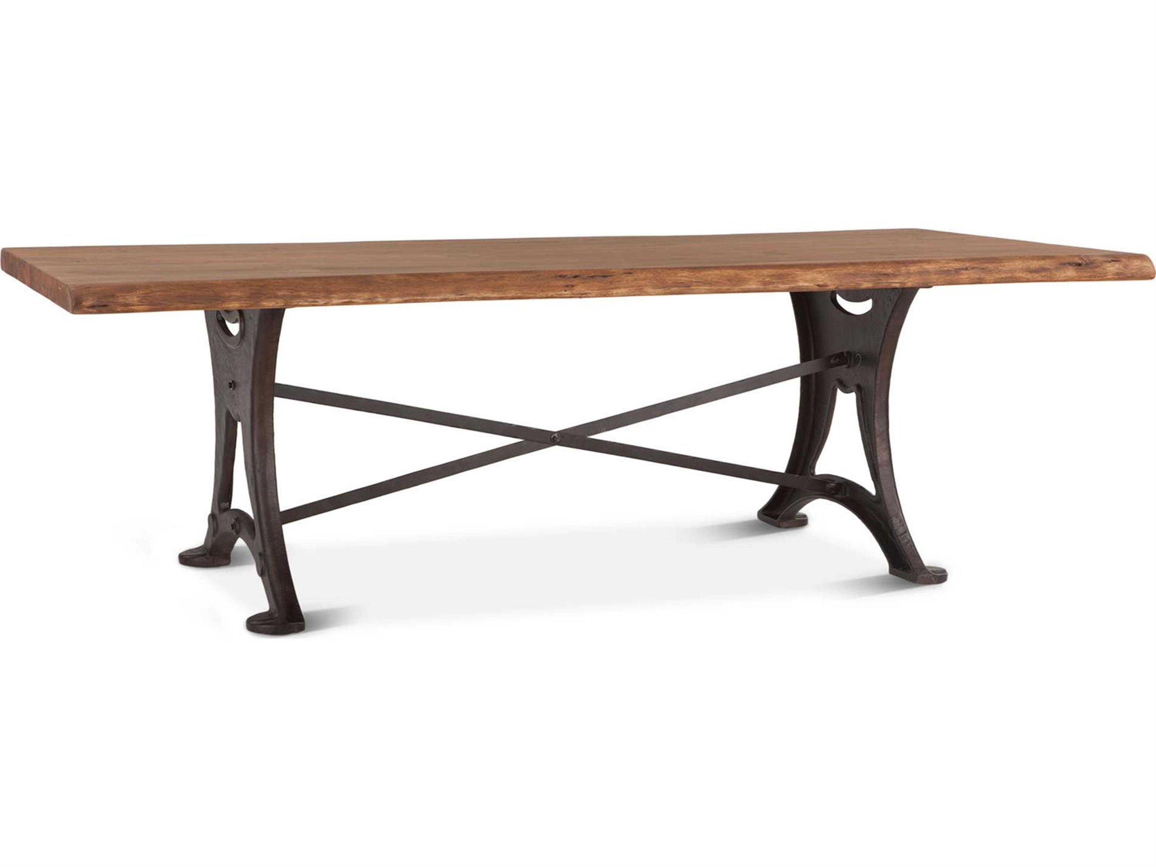 World Interiors Blayne Rectangular Wood Raw Walnut Antique Zinc Dining Table