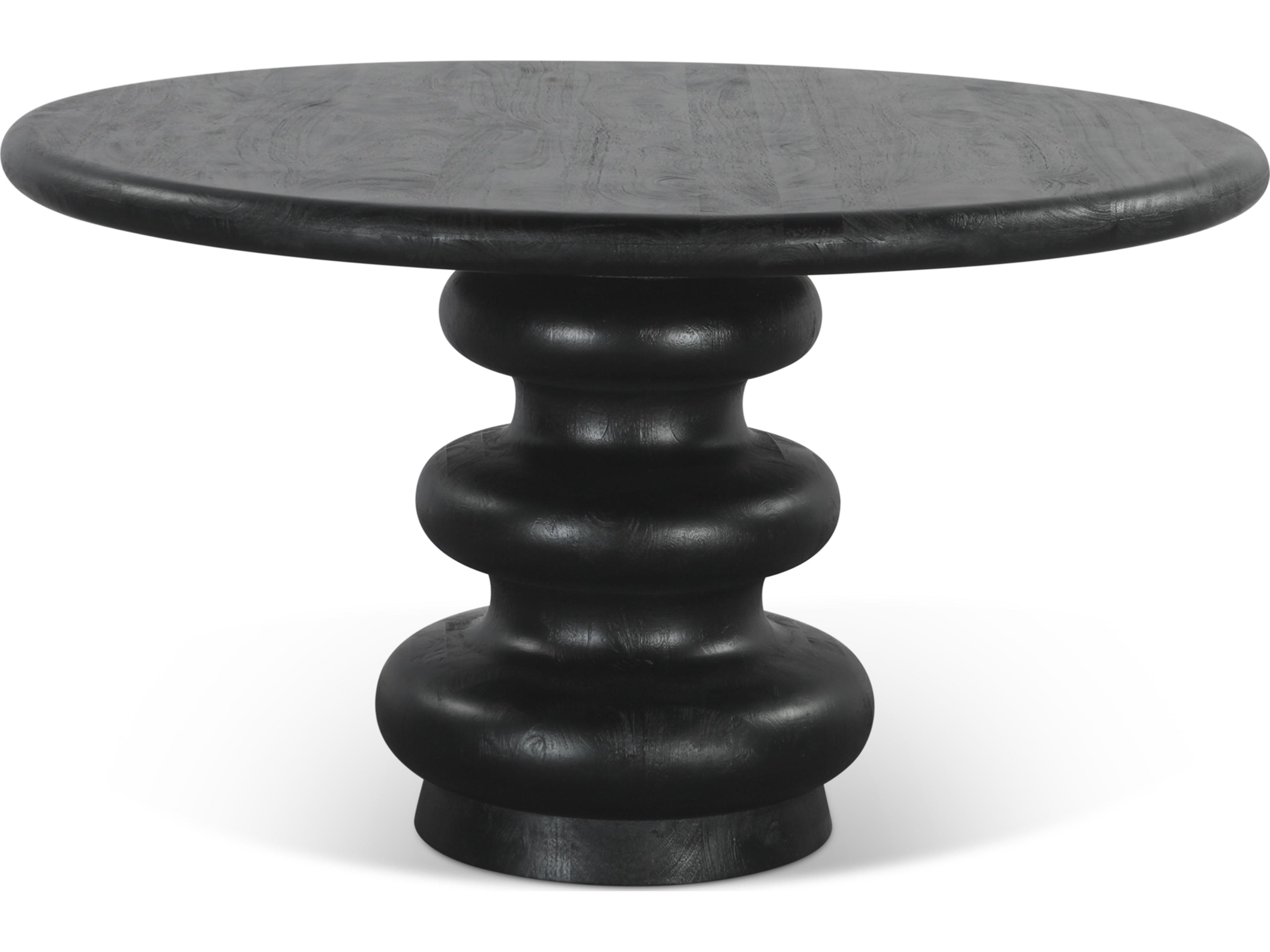 World Interiors Bakio Round Wood Sleek Dining Table