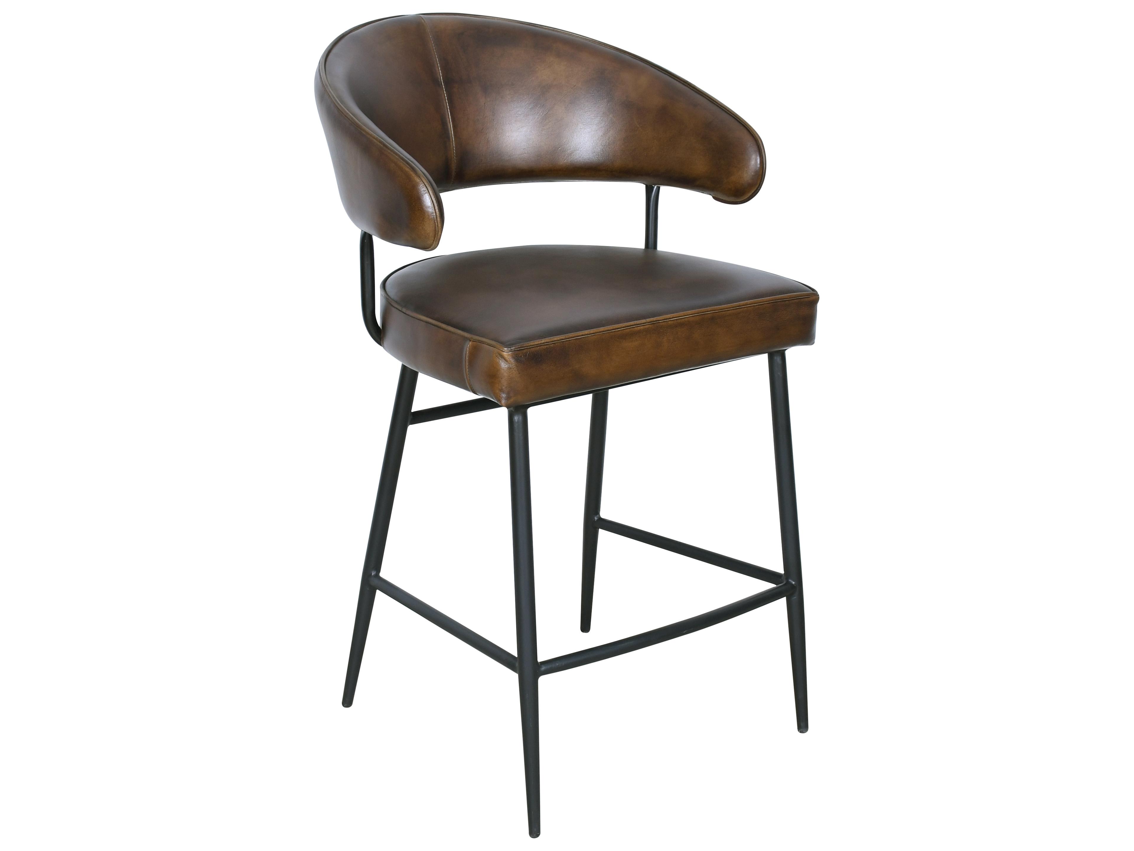 World Interiors Brisbane Hand Washed Leather Counter Stool