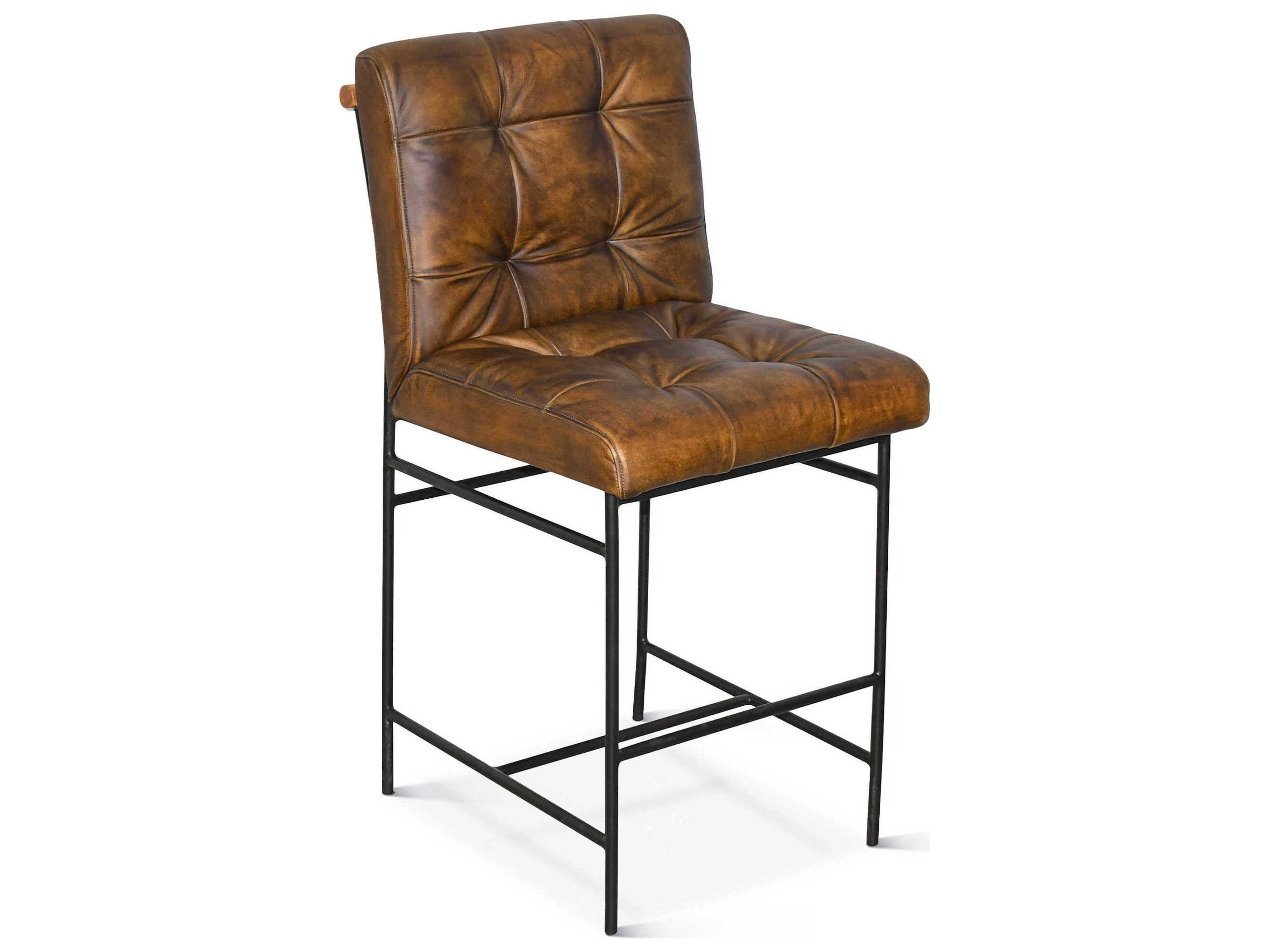 World Interiors Brisbane Leather Counter Stool