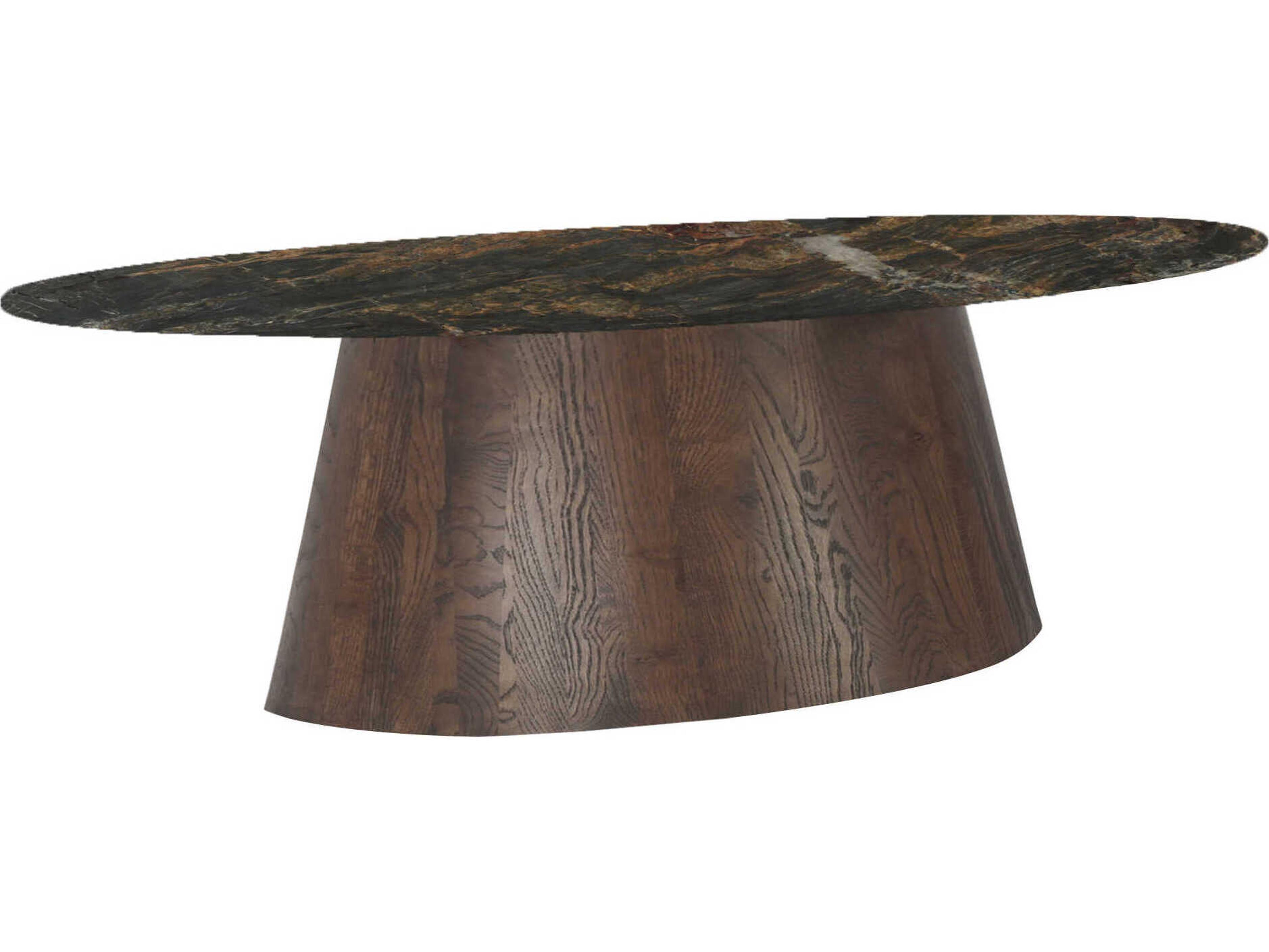 World Interiors Caldera Oval Marble Natural Dining Table