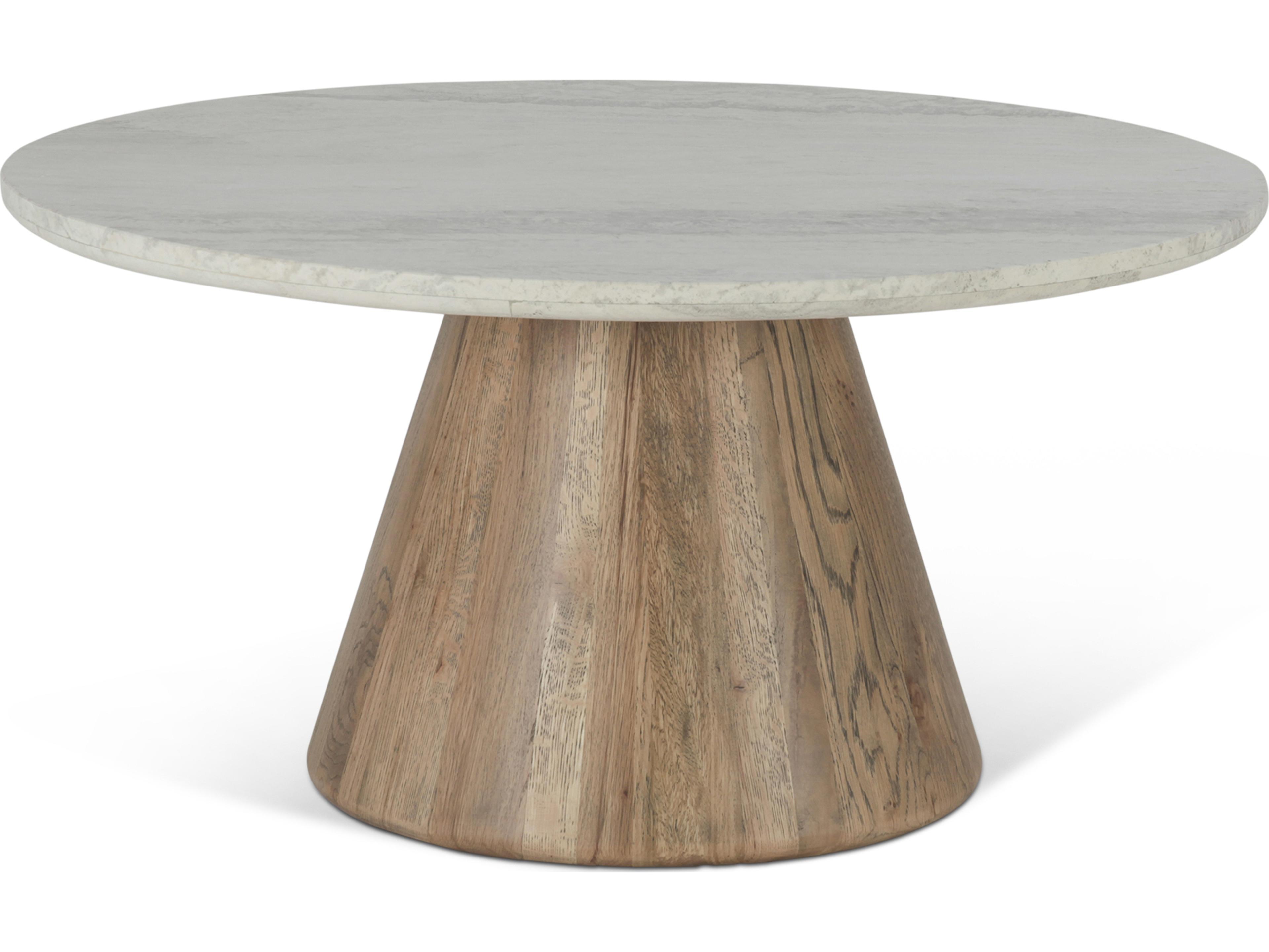 World Interiors Caldera Round Wood Natural Coffee Table